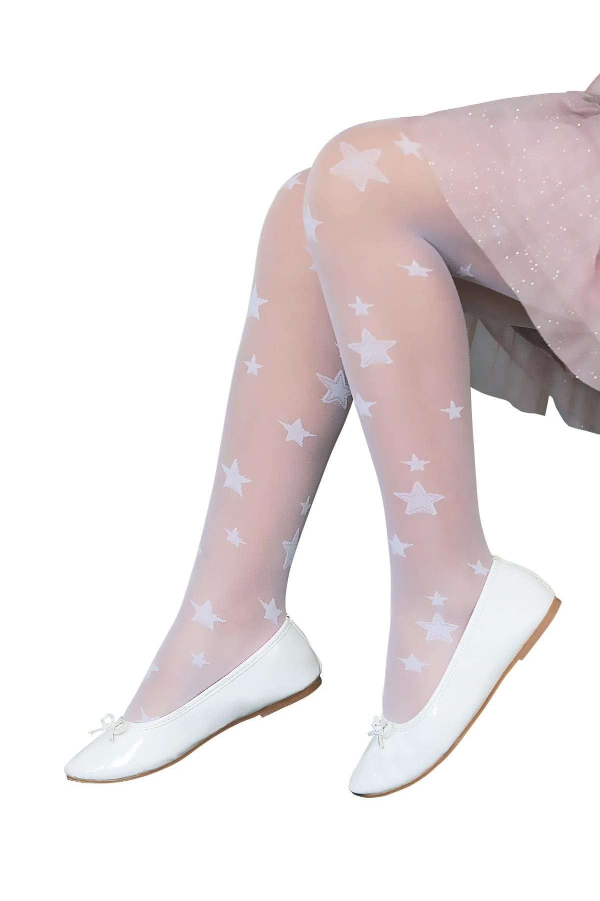 Kaydırmaz Tabanlı Çocuk Külotlu Çorap Beyaz Daymod 2121034 - Beyaz