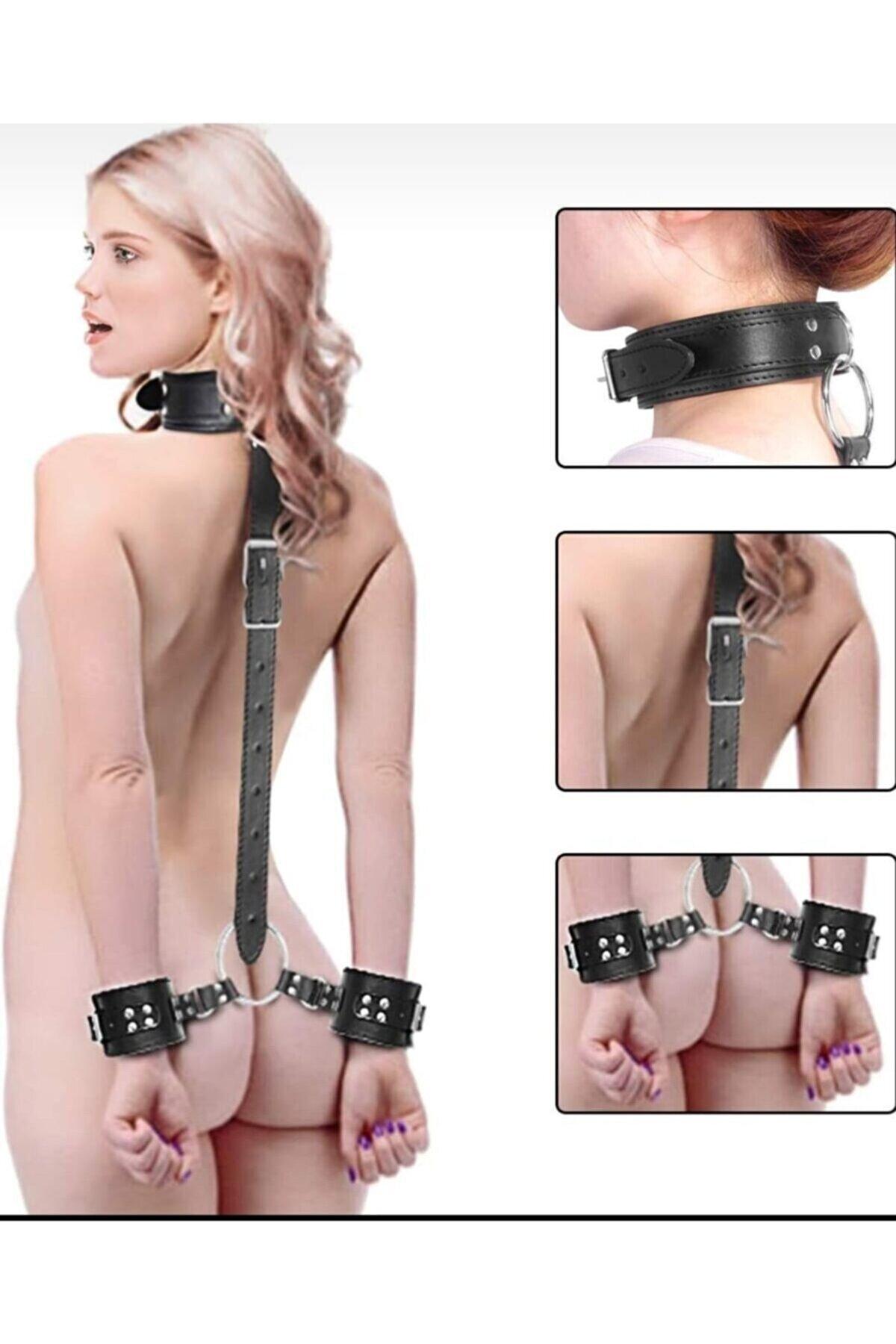Fantezi Kelepçeli Deri Harness missisX 5237 - Siyah