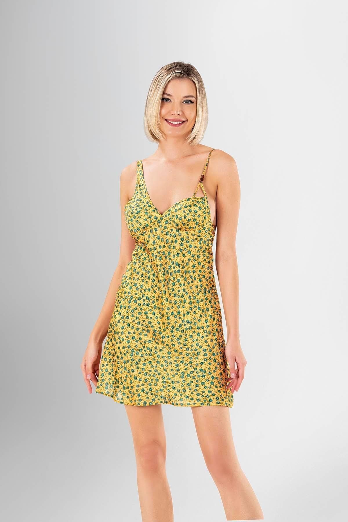 Yumuşak Doku 2Li Kısa Sabahlık Gecelik Takımı Ahu 1943 - Yeşil