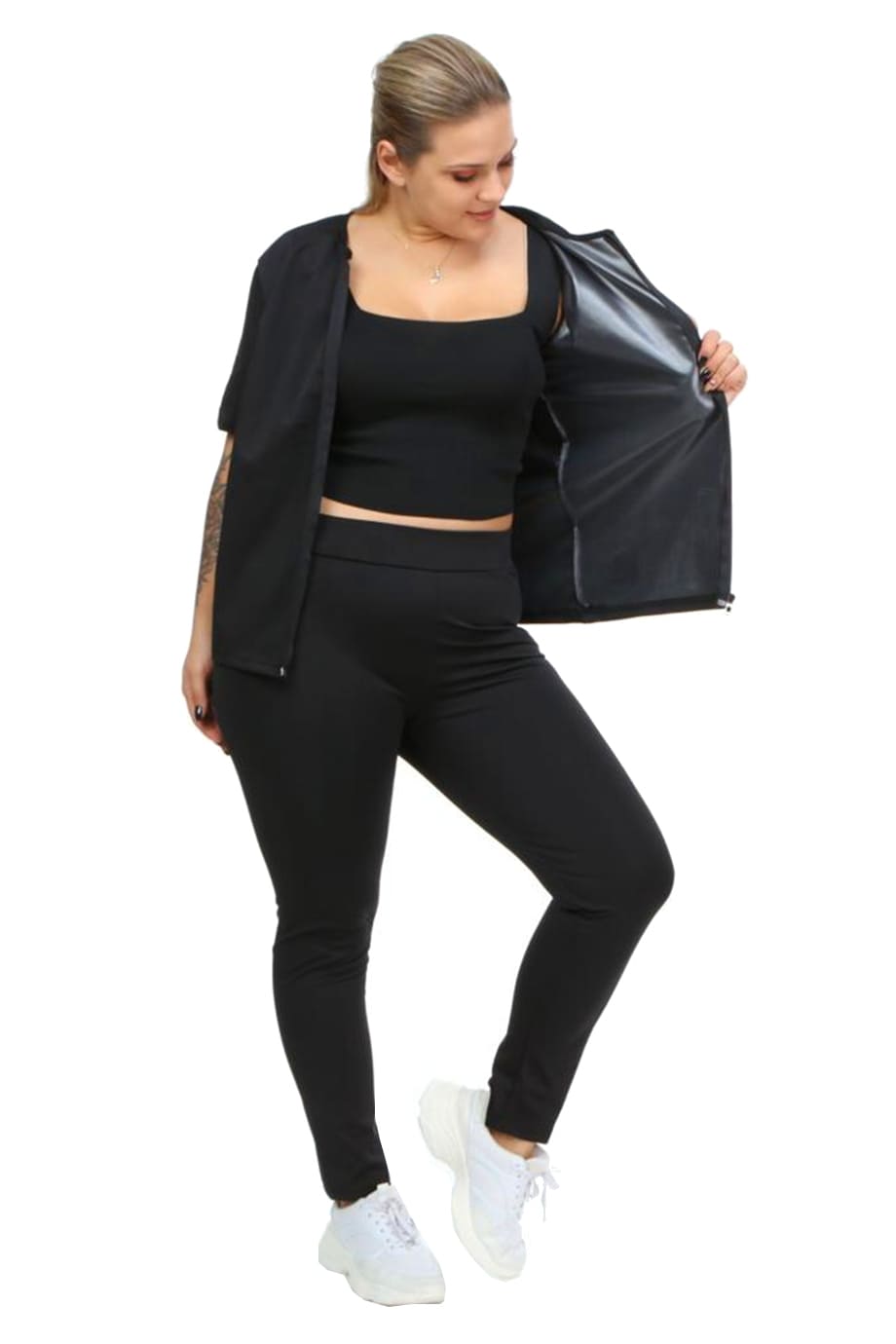 Pera Fitol Fermuarlı Termal Sauna Takım Kadın Spor Giyimi Pera Fitol 9003 - Görsel 2