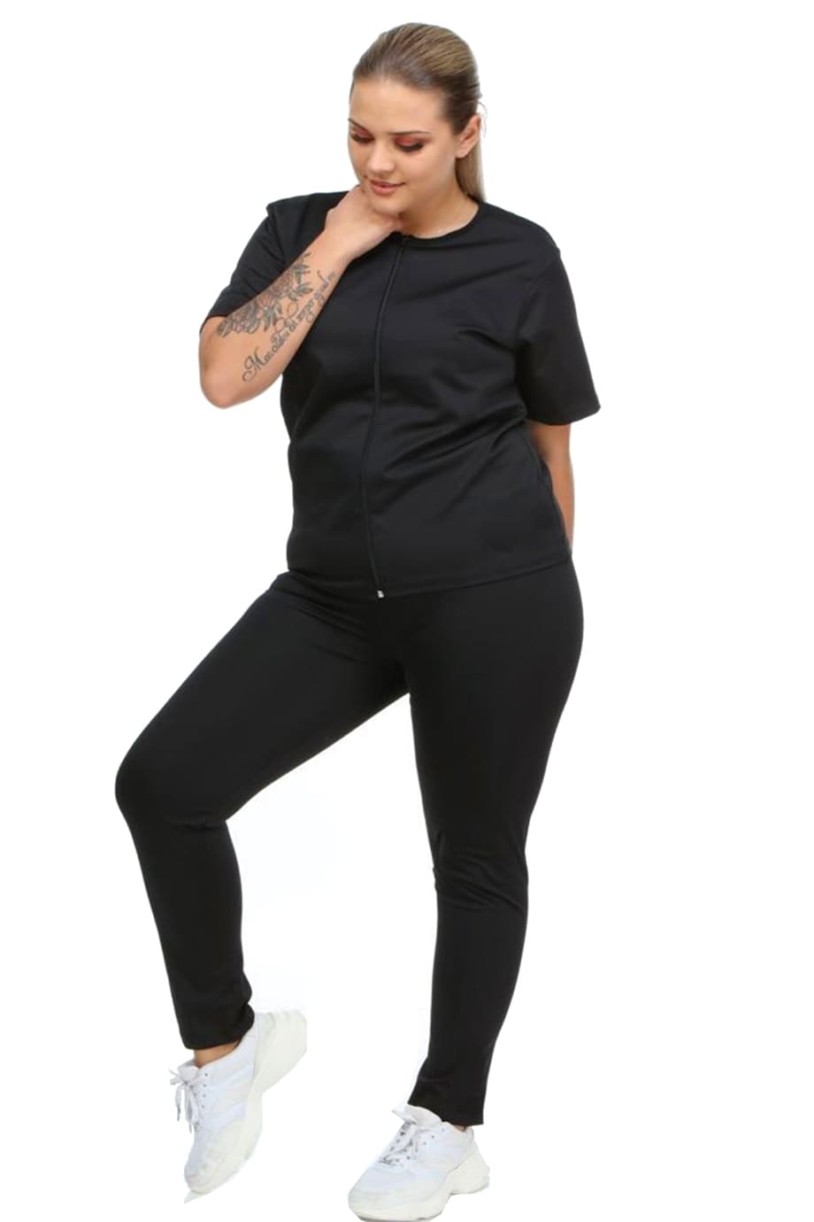 Pera Fitol Fermuarlı Termal Sauna Takım Kadın Spor Giyimi Pera Fitol 9003 - Görsel 4