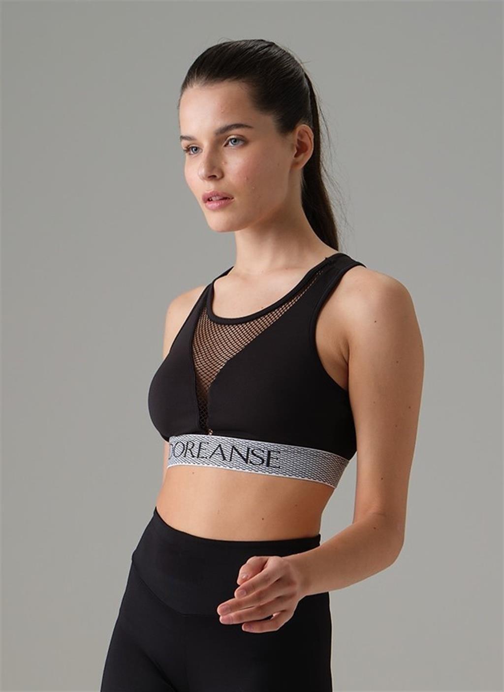 File Dekolte Detaylı Kadın Spor Sütyeni Doreanse 5578 - Siyah