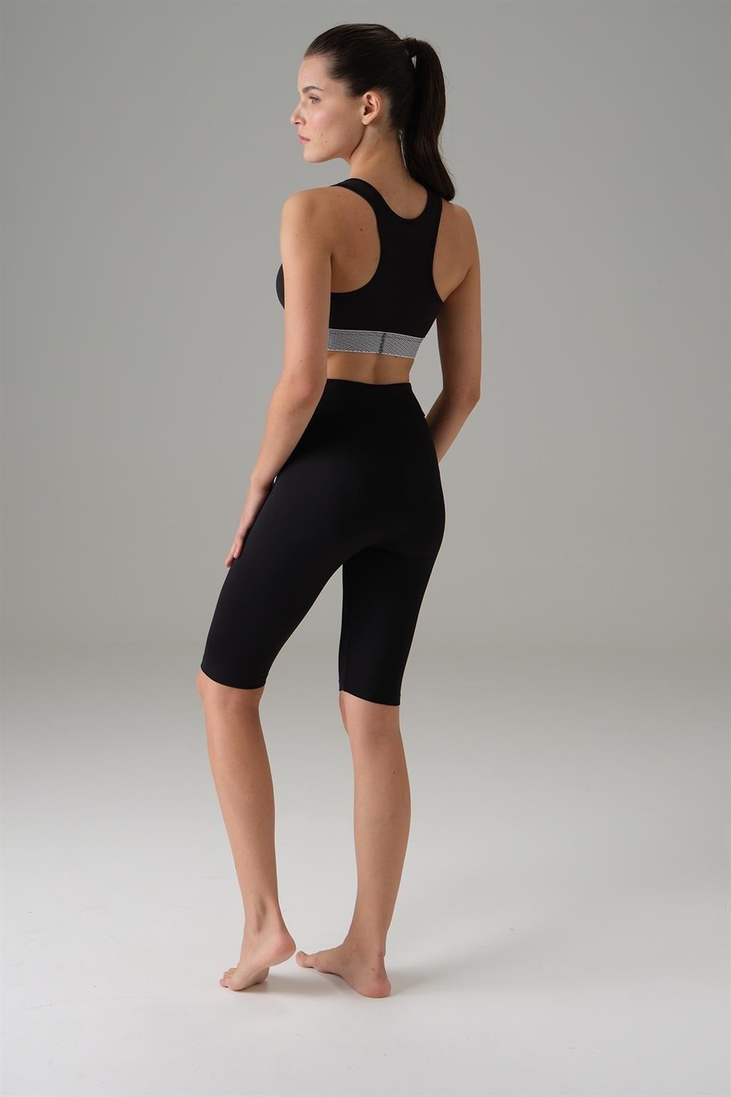 File Dekolte Detaylı Kadın Spor Sütyeni Doreanse 5578 - Siyah