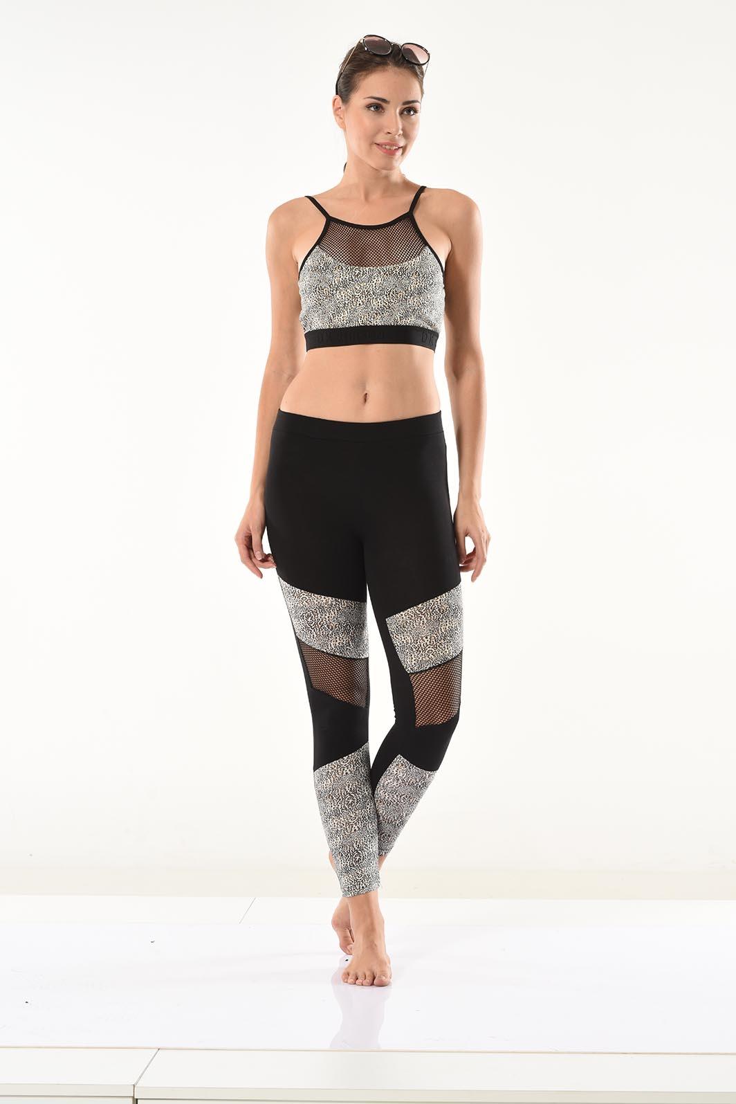 Derya Kurşun Fileli Yüksek Bel Tayt Takım Derya 532 - Görsel 3