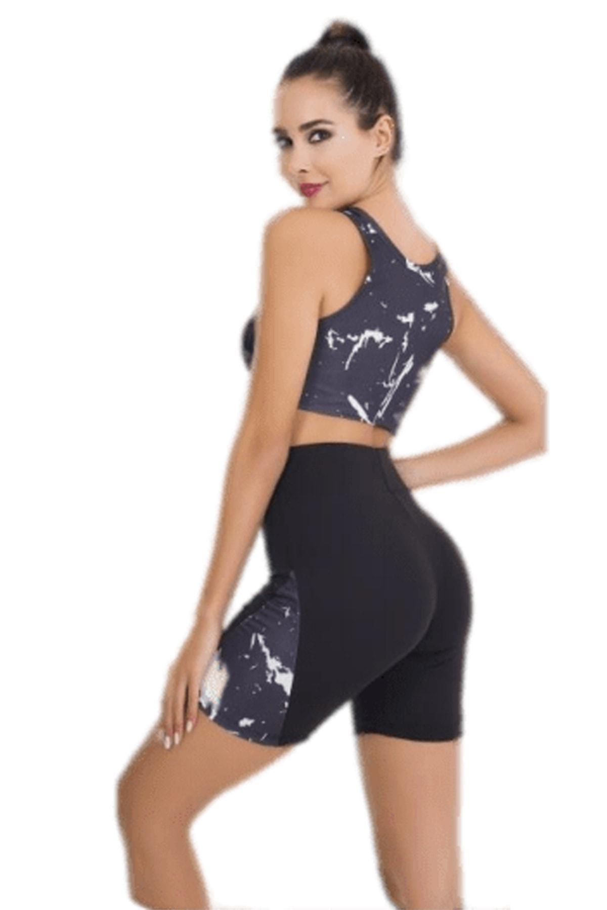 Dört Yönlü Esnek Kısa Tayt Büstiyer Spor Takım Lady 4004 - Görsel