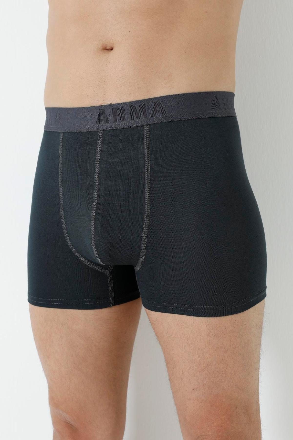 Füme Bambu Erkek Boxer 3'lü Paket Arma Yıldız 1172 - Füme