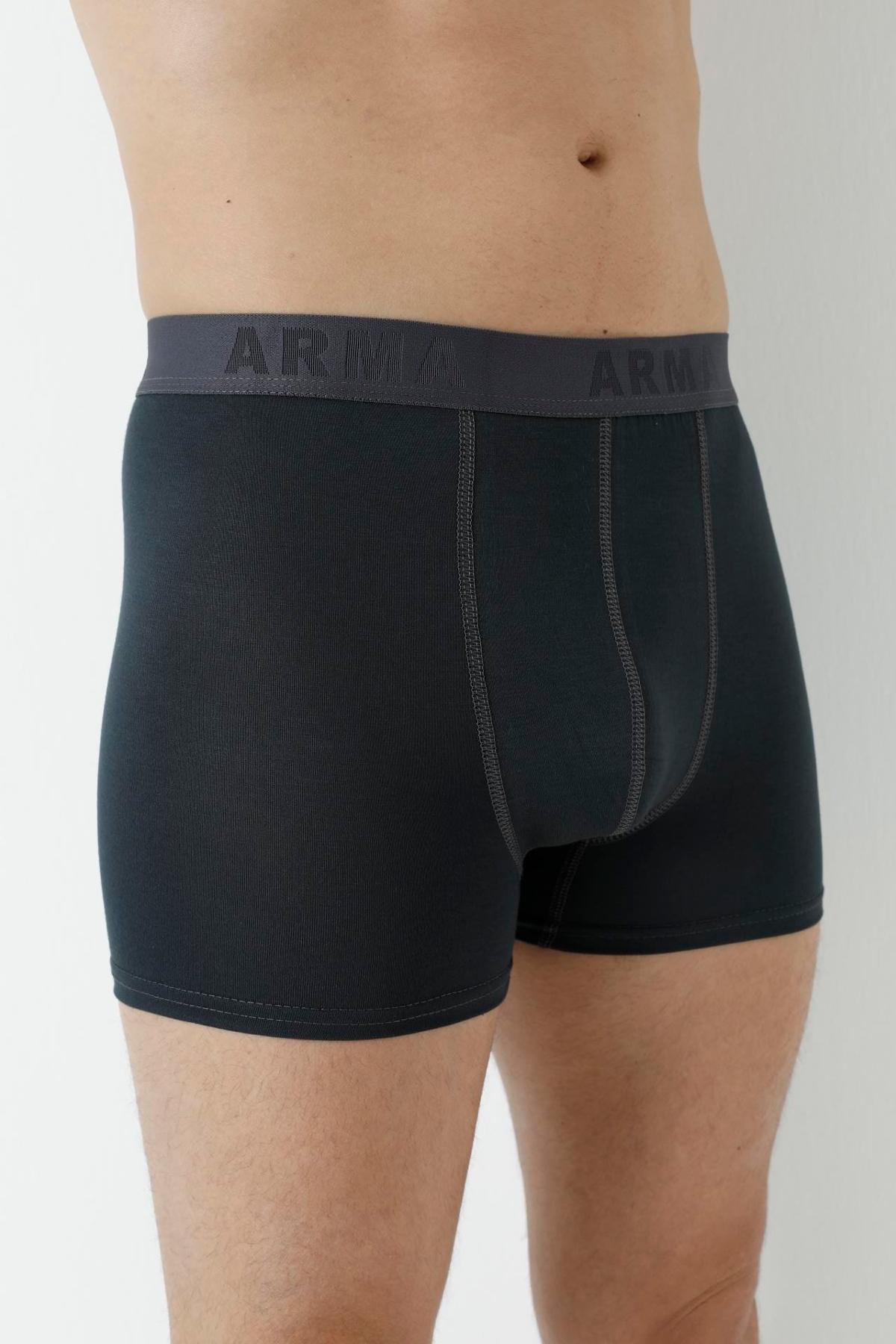 Füme Bambu Erkek Boxer 3'lü Paket Arma Yıldız 1172 - Füme