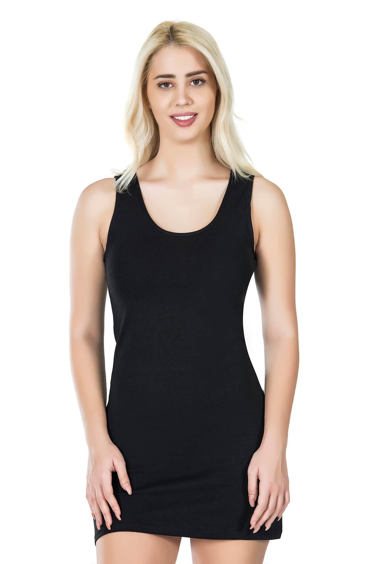 Tam Boy Dikişsiz Kadın Kombinezon Derya 963 - Siyah