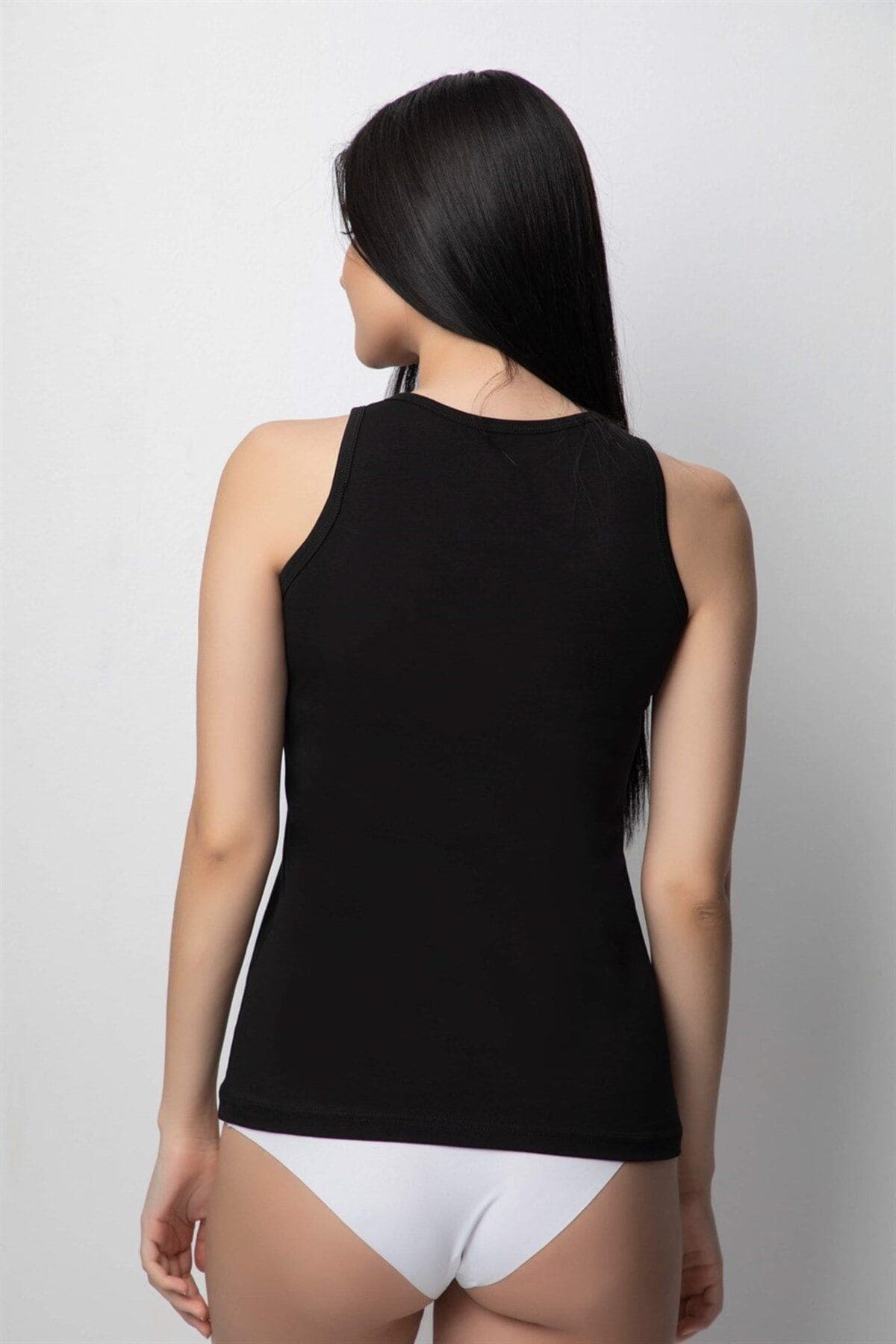 Geniş Askılı Pamuklu Atlet Somon Donex 3361 - Siyah