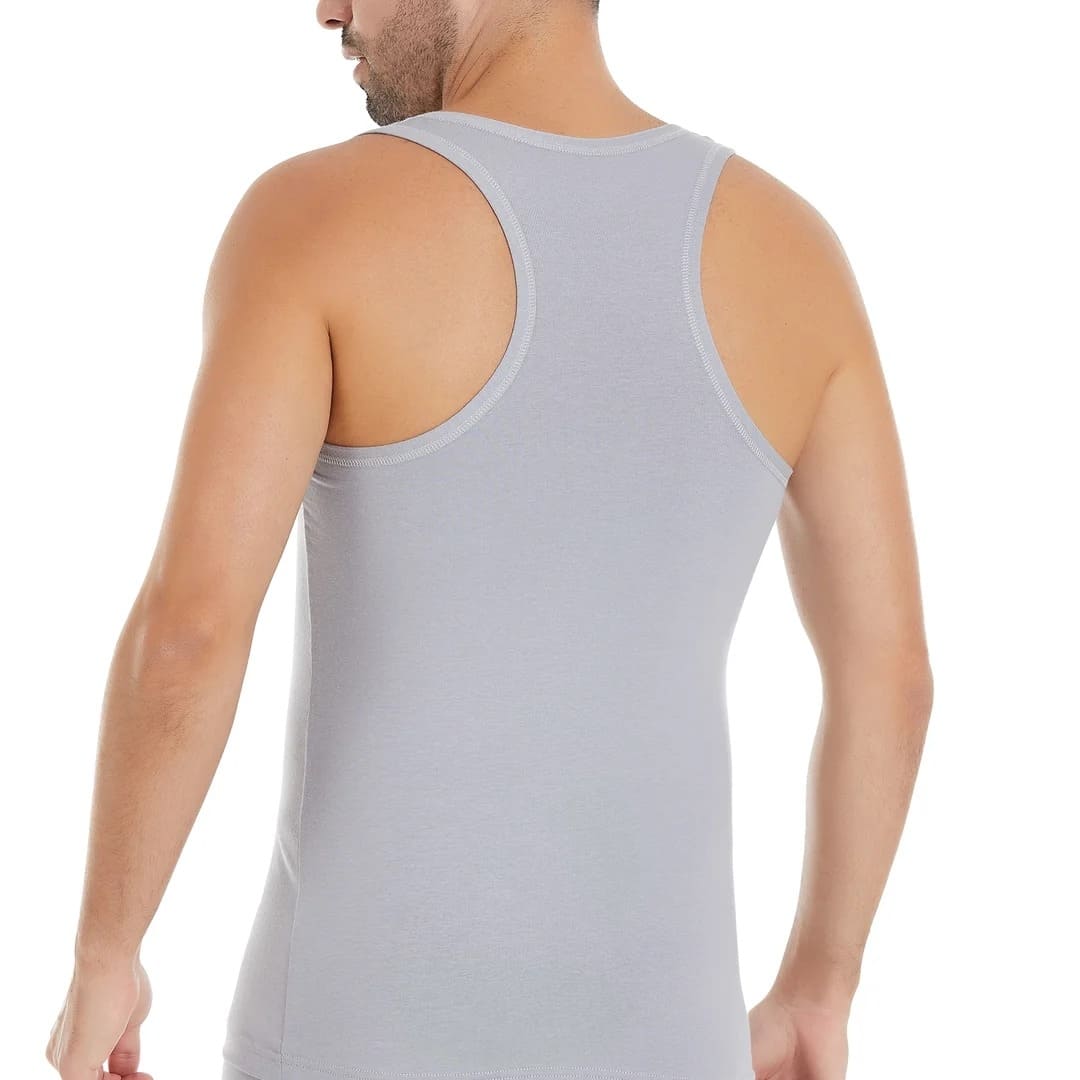 Modal Pamuklu 3'lü Paket Erkek Atlet Yıldız 77 - Gri