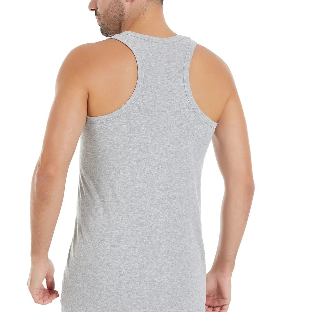 Pamuklu Ribana Kesim Erkek Atlet Gri Yıldız 19 - Gri