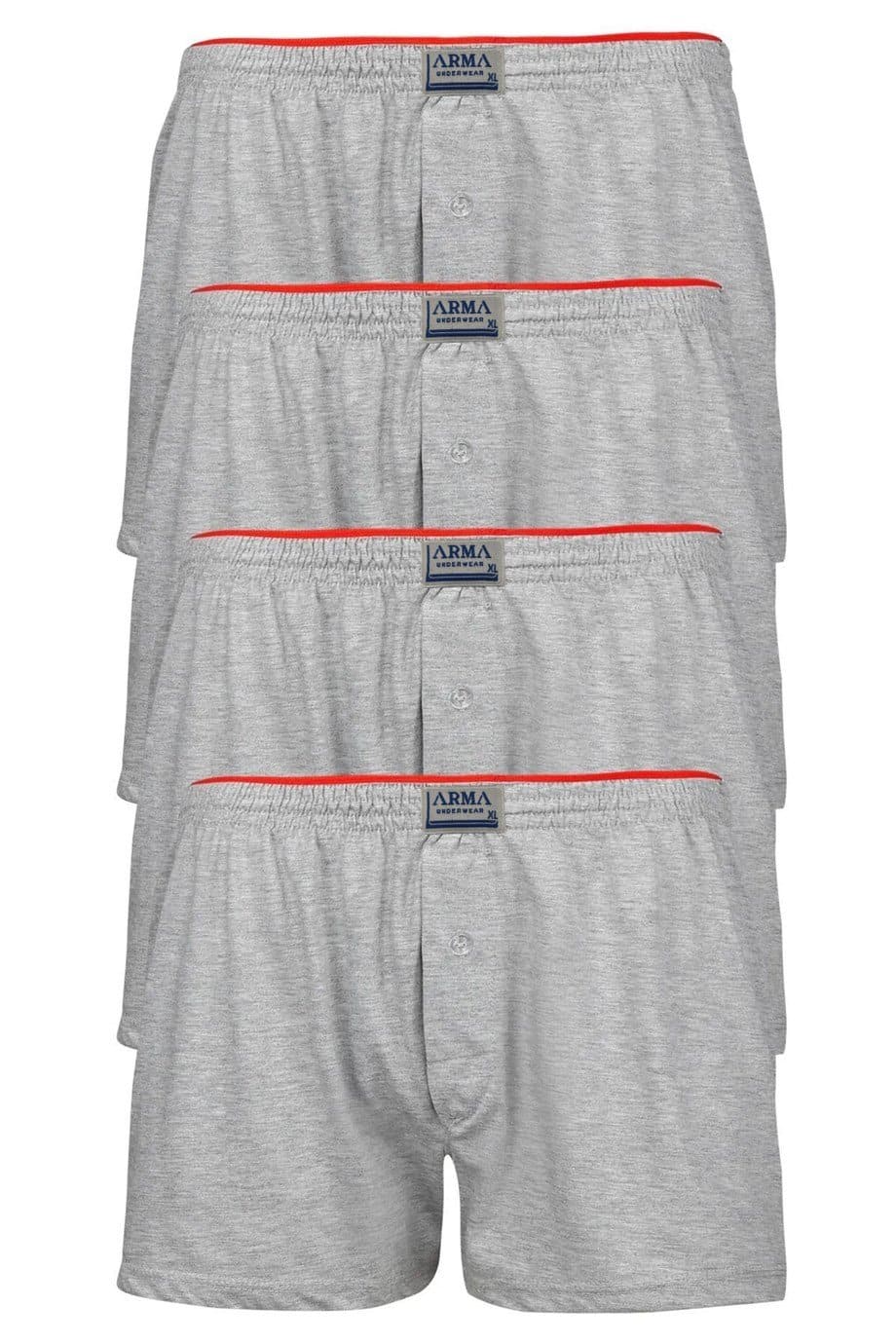Pamuklu Esnek Bel Boxer 4'lü Paket Arma Yıldız 1140 - Gri