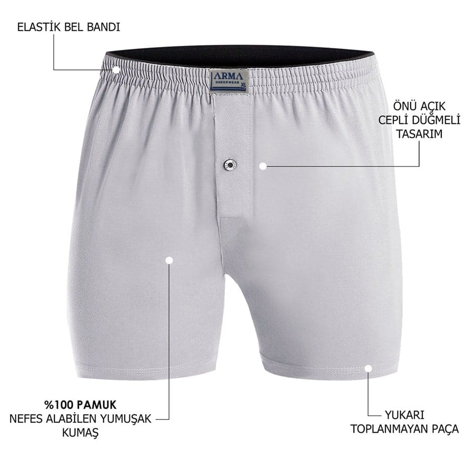 Gri Pamuk Süprem Havlu Bel Boxer Arma 1140 - Gri