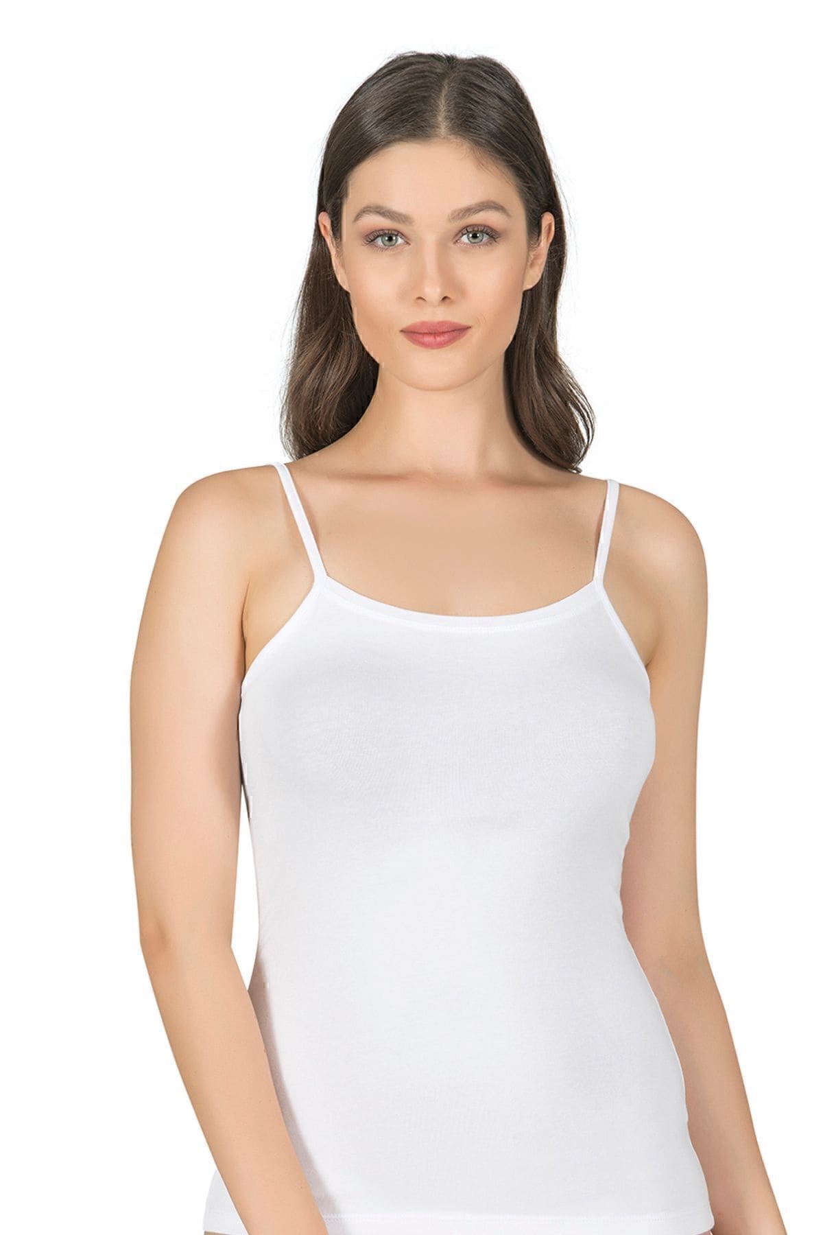 Pamuklu Modal Esnek İp Askılı Kadın Atlet Özkan 24264 - Beyaz