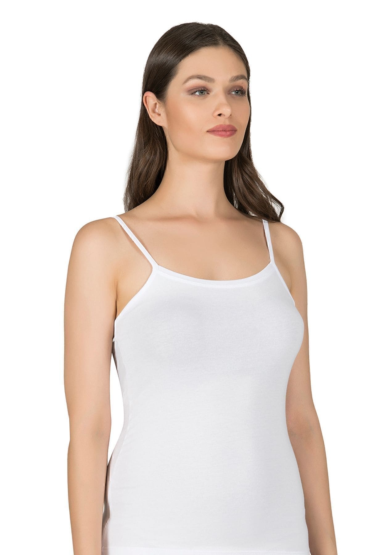 Pamuklu Modal Esnek İp Askılı Kadın Atlet Özkan 24264 - Beyaz
