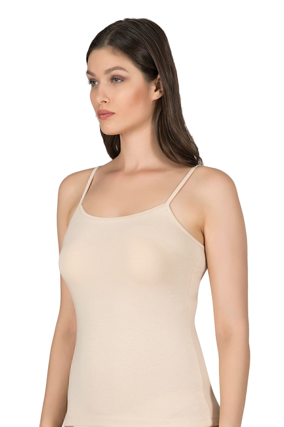 Pamuklu Modal Esnek İp Askılı Kadın Atlet Özkan 24264 - Ten