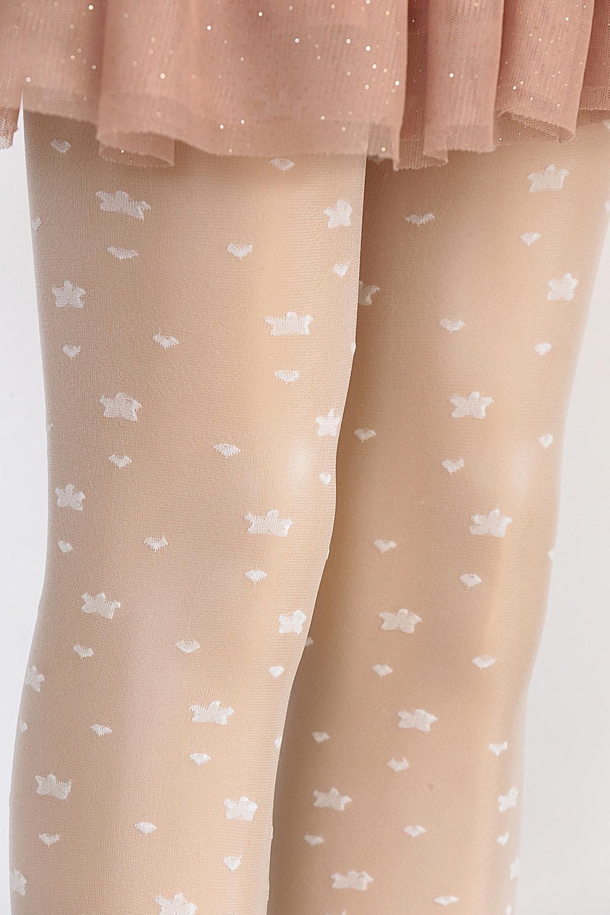 Kaydırmaz Tabanlı Pamuklu Çocuk Külotlu Çorap Daymod 2125150 - Beyaz