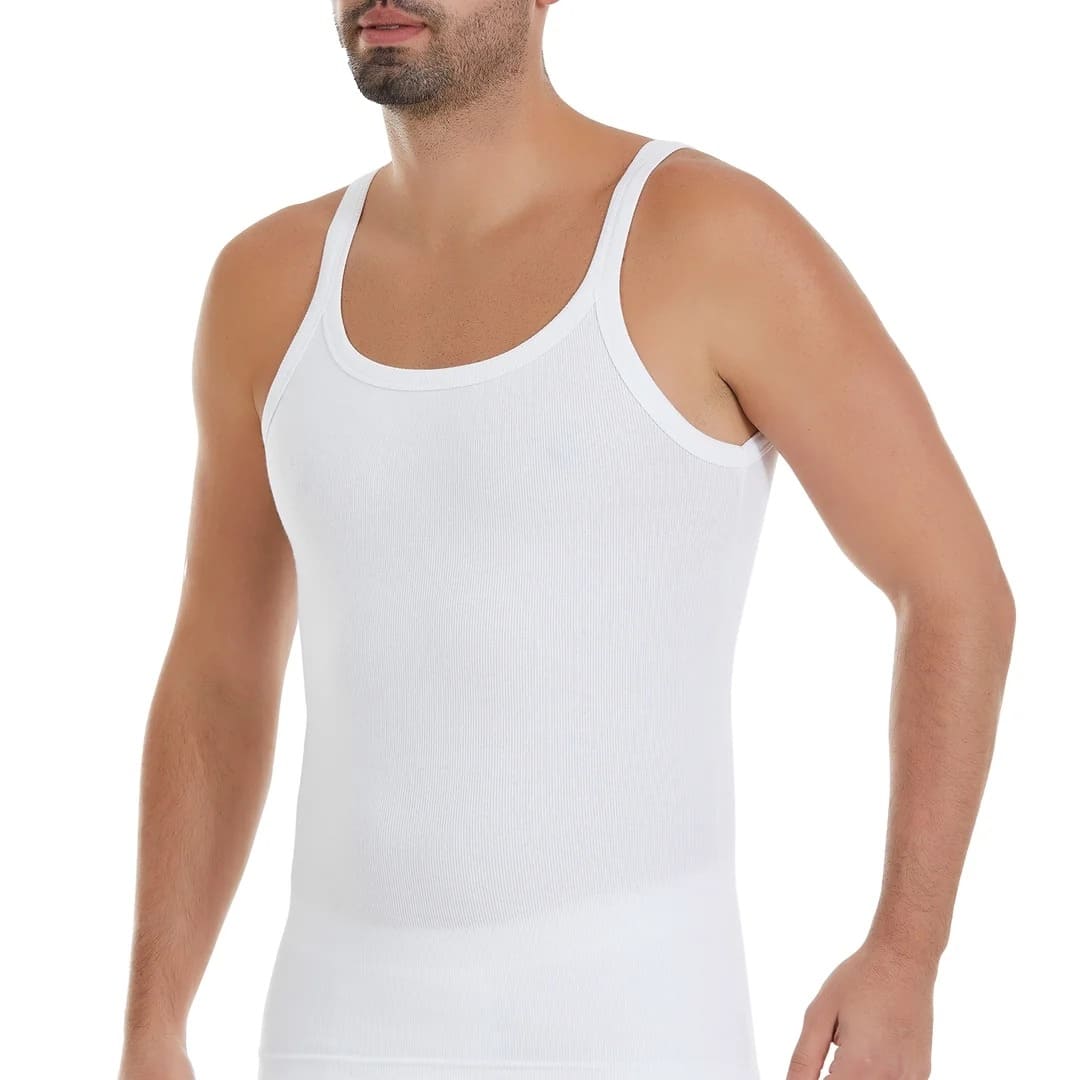 Pamuklu Likralı İnce Askılı Atlet Yıldız 310 - Beyaz