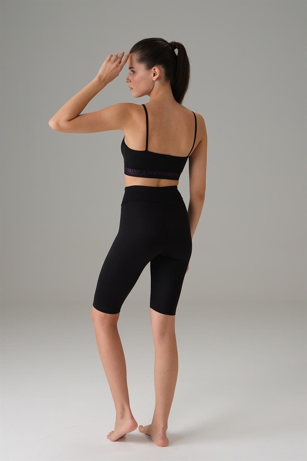 İnce Çapraz İp Dekolteli Kadın Sporcu Sütyen Doreanse 5592 - Siyah