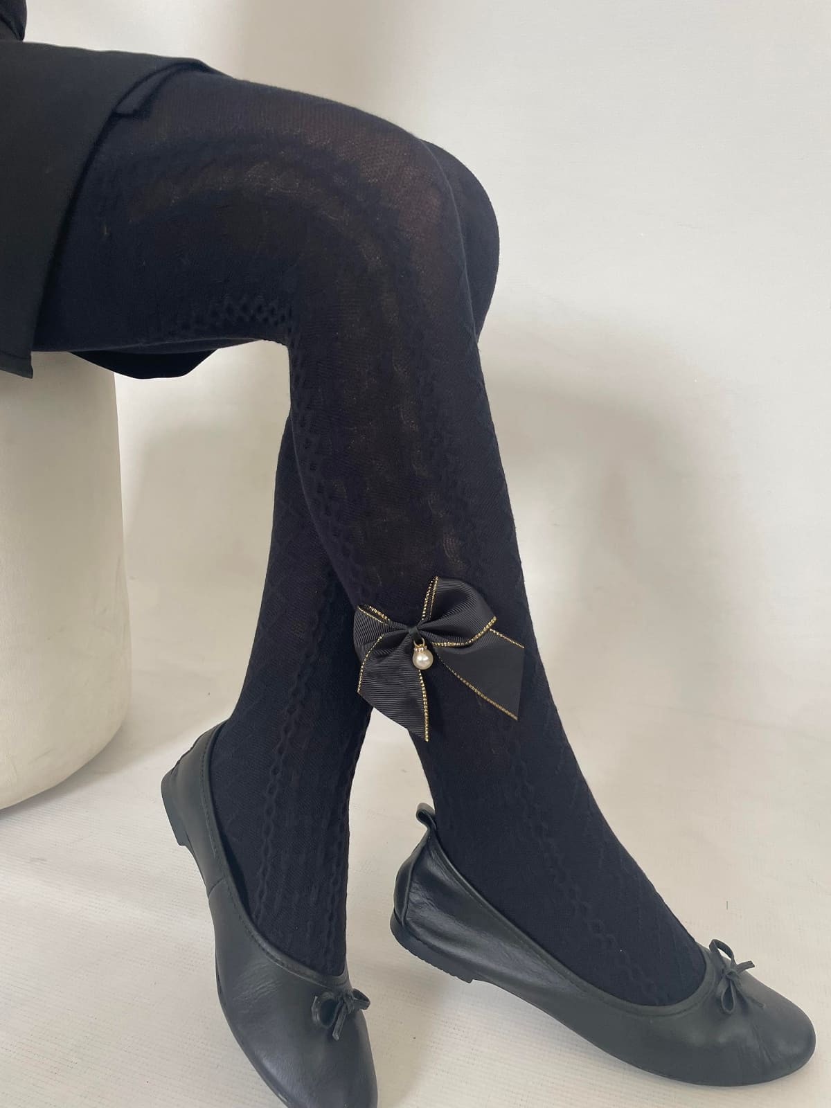 Pamuklu Kaydırmaz Taban Çocuk Külotlu Çorap Daymod 2112035 - Siyah