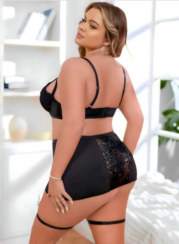 İpli Dantel Jartiyer Takım Real Passione 72 - Siyah