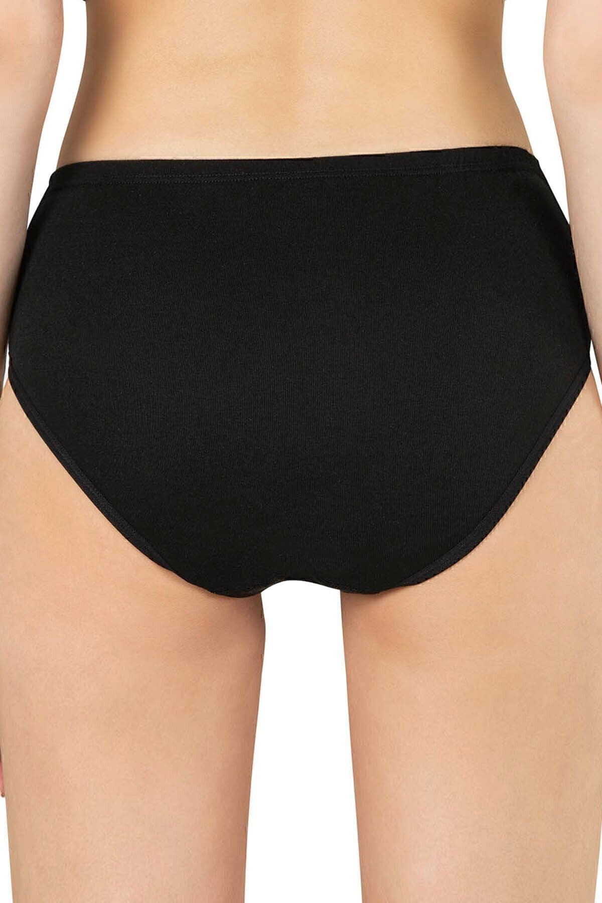 Pamuklu Esnek Yüksek Bel Bato Külot Özkan 0305 - Siyah