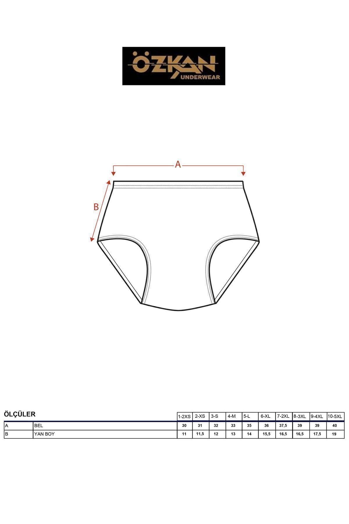 Pamuklu Esnek Yüksek Bel Bato Külot Özkan 0305 - Siyah