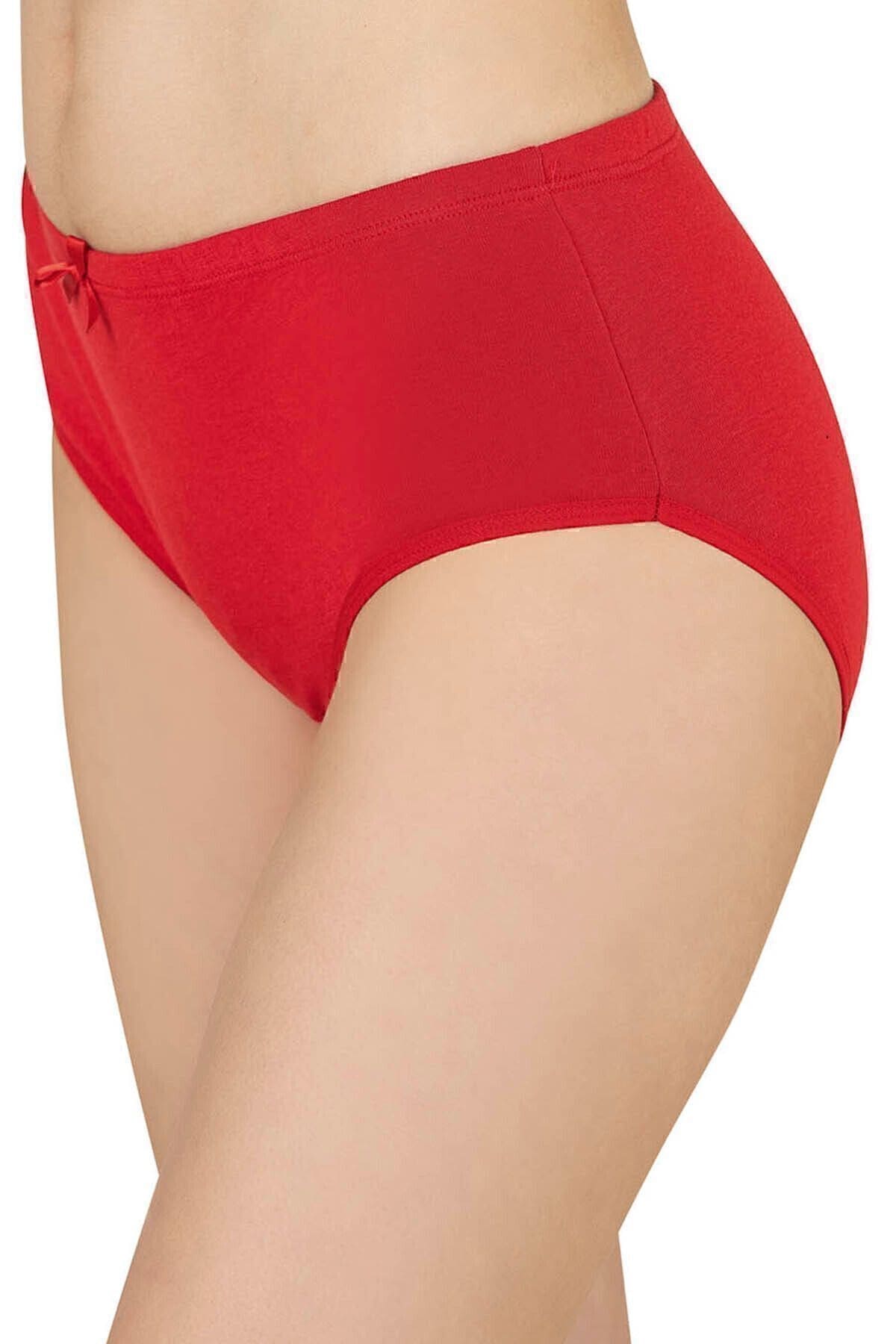 Pamuklu Esnek Yüksek Bel Bato Külot Özkan 0305 - Kırmızı