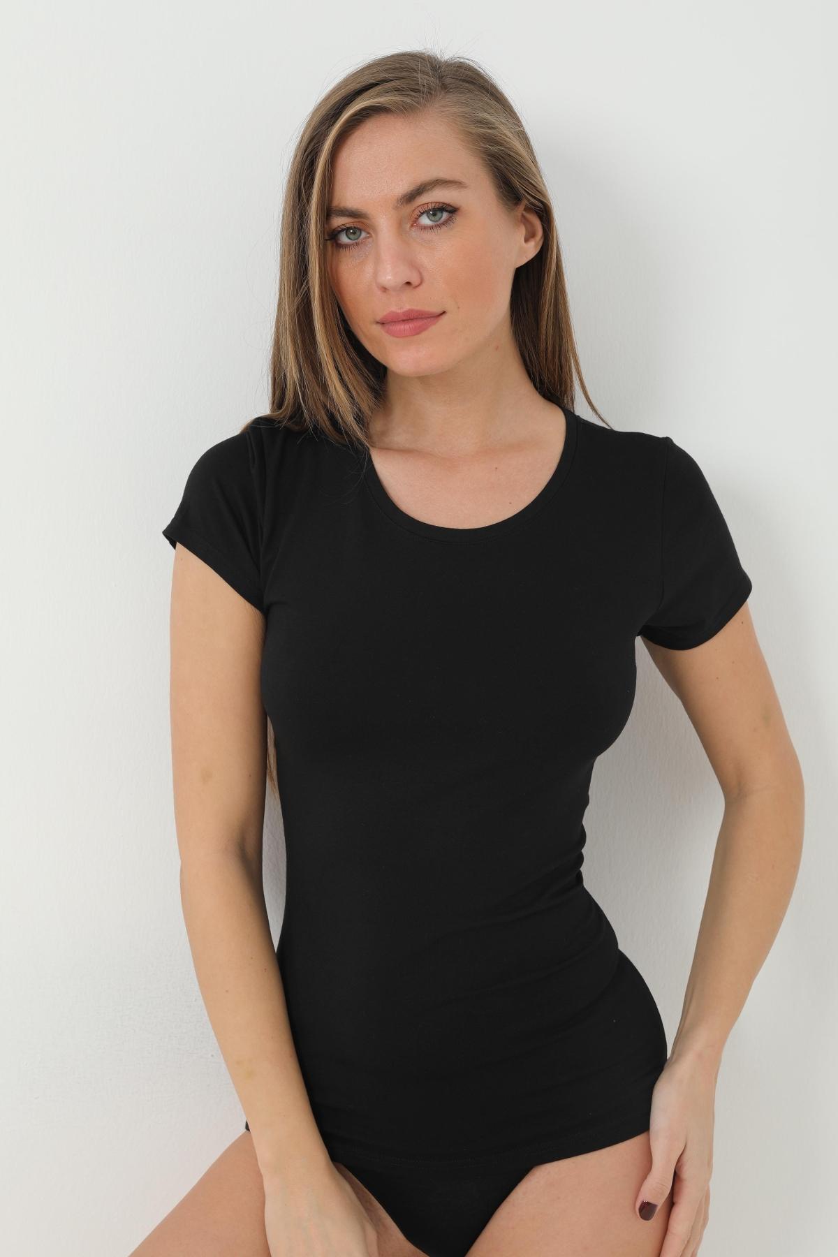 Bambu Kumaşlı Tek Parça Body Siyah Arma Yıldız 3705 - Siyah