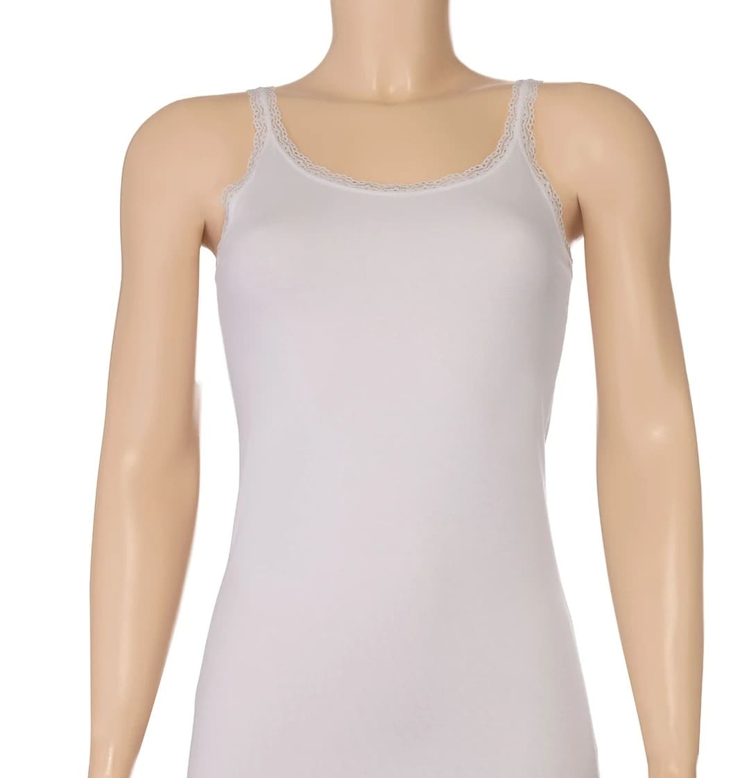 Likralı Dantelli Askılı Kadın Atlet Yıldız 2280 - Beyaz