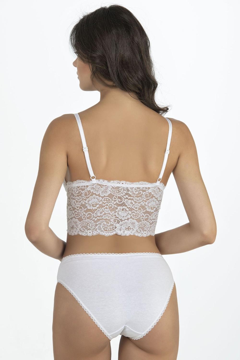 Dantel Detaylı Bralet Takım Kadın Fabony 1310 - Beyaz
