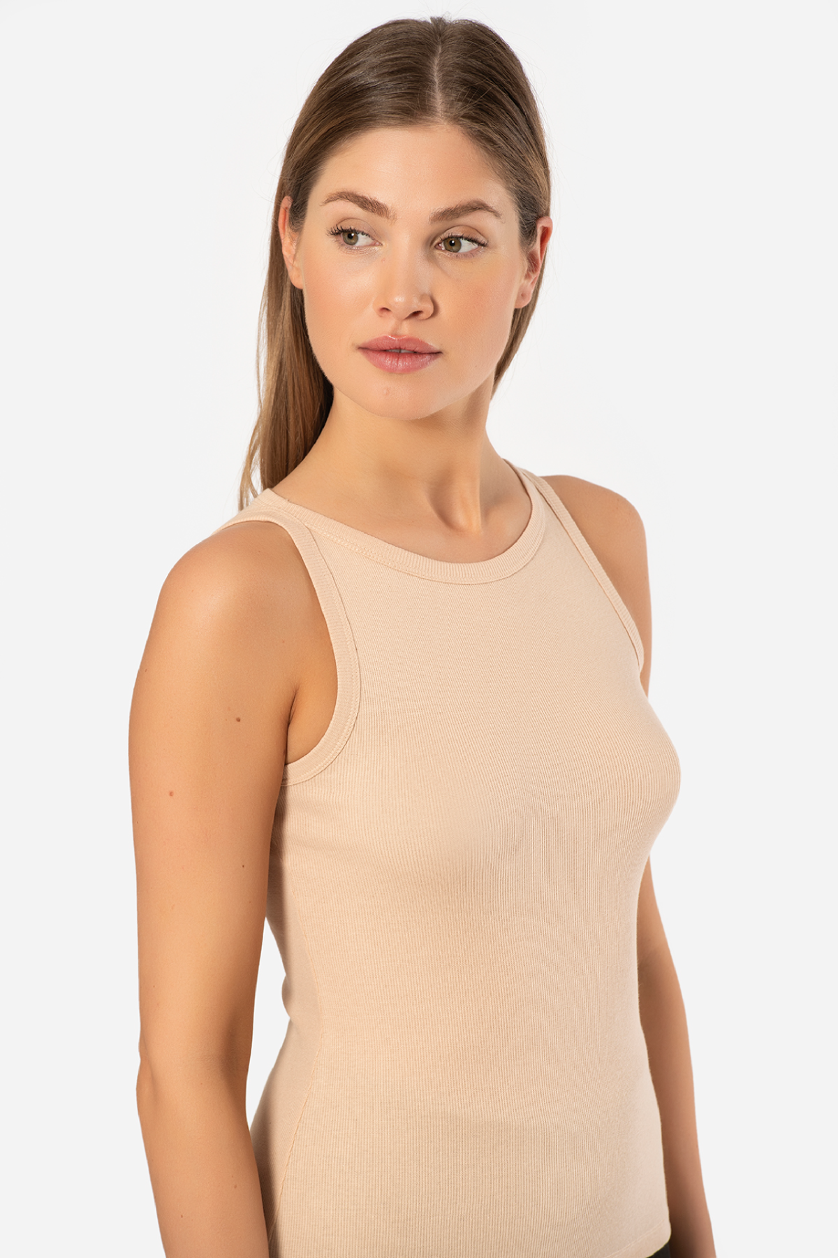 Halter Yaka Pamuklu Kadın Atlet Türen 3403 - Ten