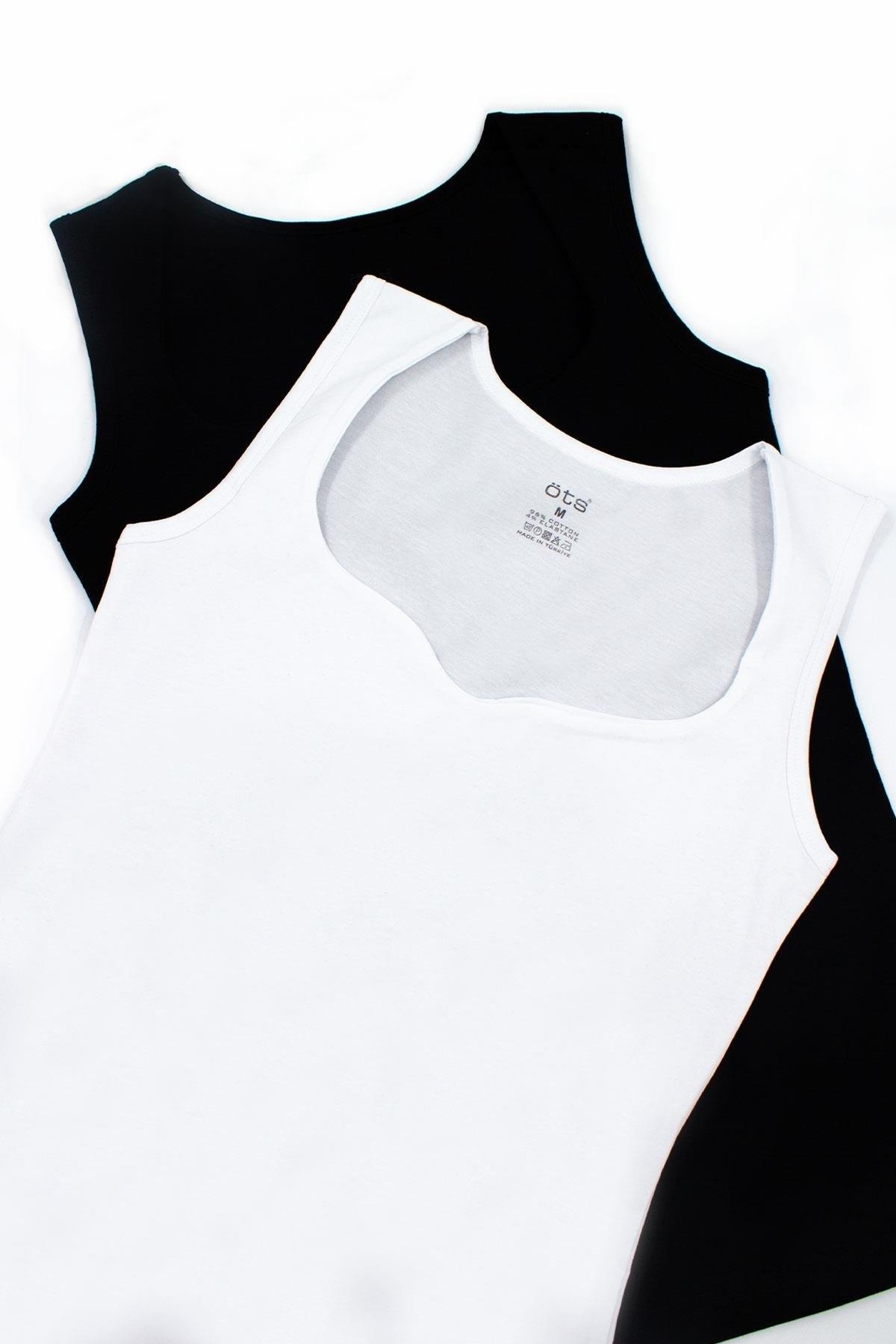 Öts İç Giyim Kalp Yaka Kalın Askılı Pamuklu Atlet Öts 3159 - Görsel 3