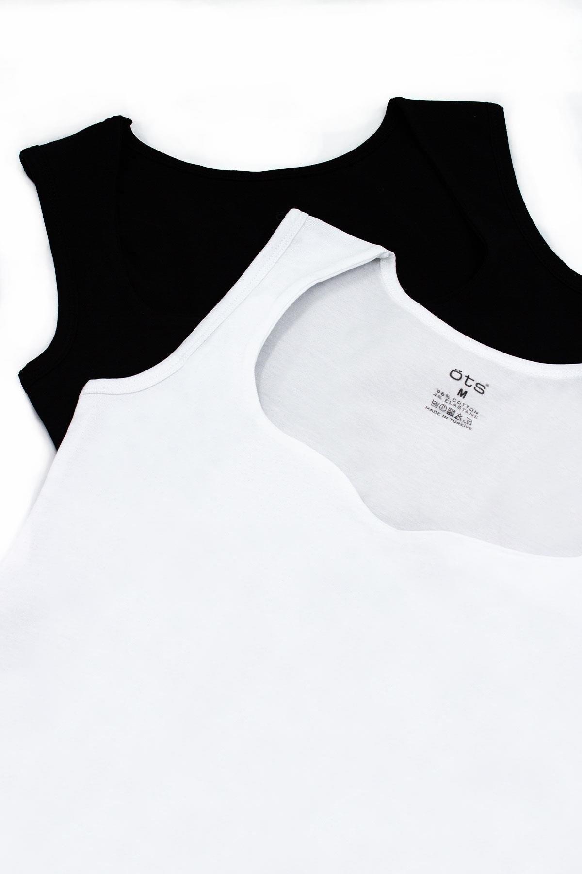 Öts İç Giyim Kalp Yaka Kalın Askılı Pamuklu Atlet Öts 3159 - Görsel 4