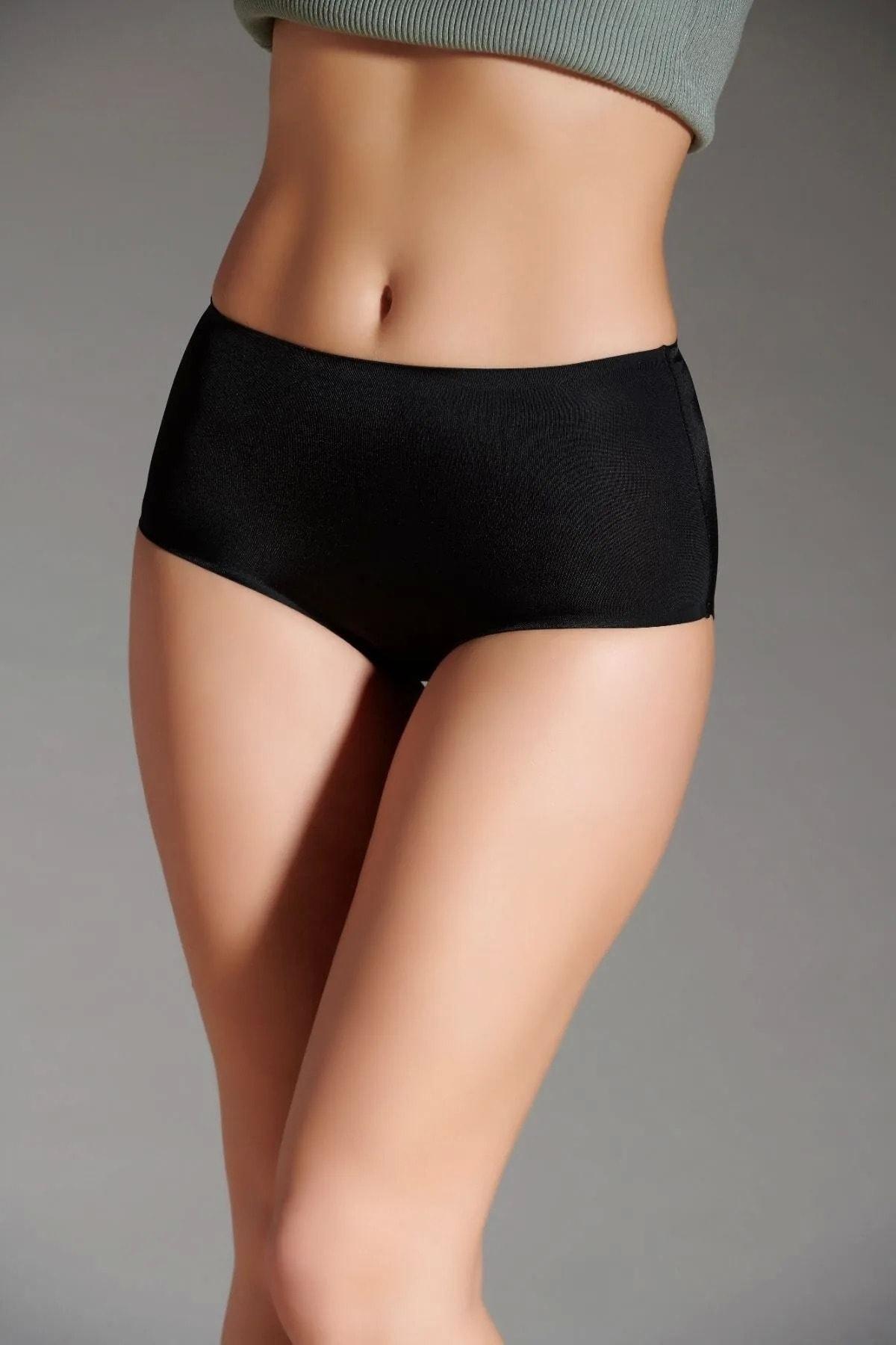 Yüksek Bel Destekli Lazer Kesim Bato Slip Eros 1002 - Siyah