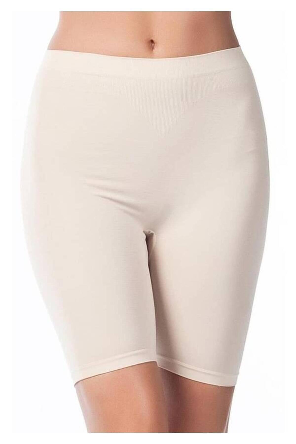 Yüksek Bel Silikonlu Boxer Külot Eros 1006 - Ten