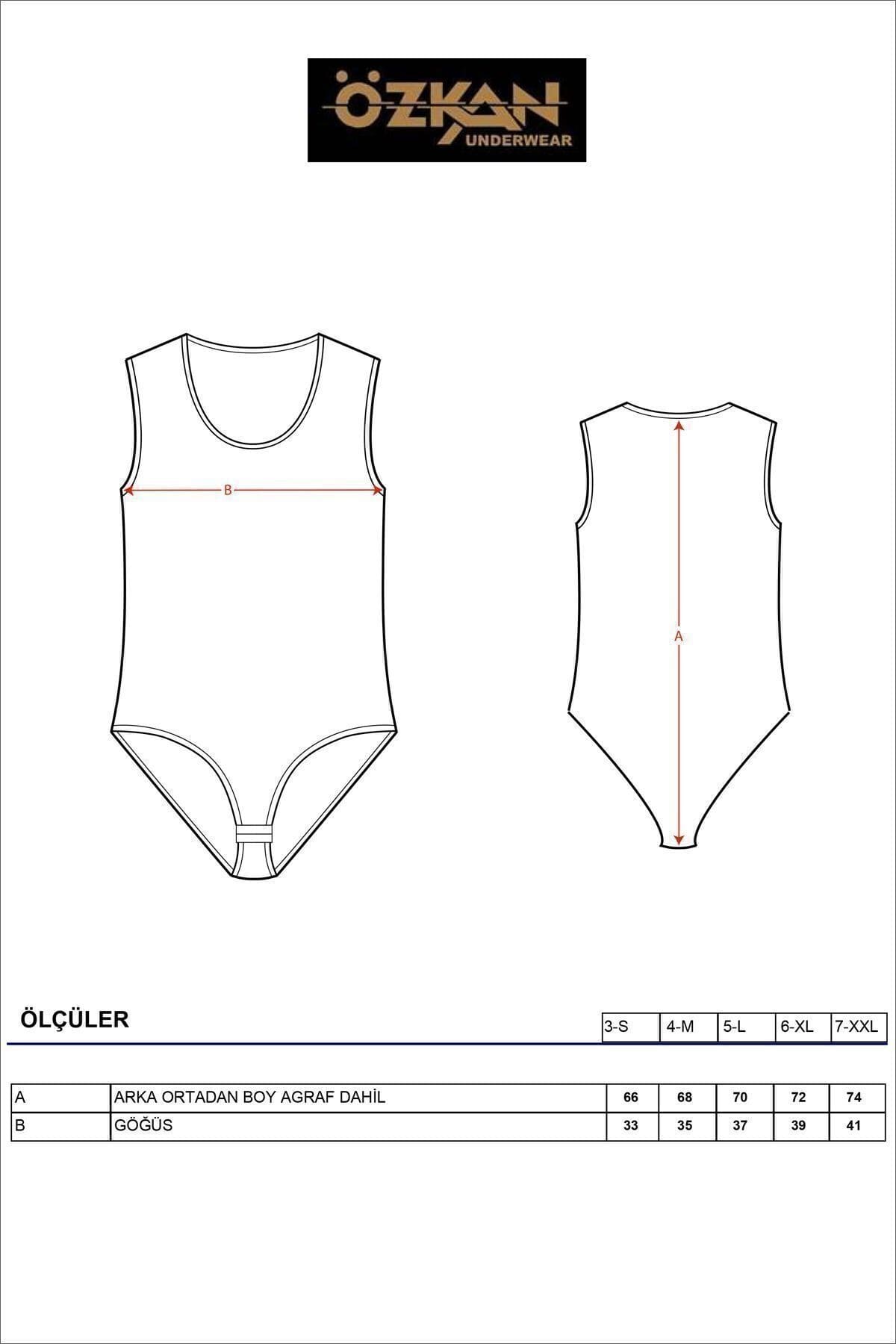 Pamuklu Kalın Askılı Kancalı Çıtçıtlı Body Özkan 0602 - Beyaz