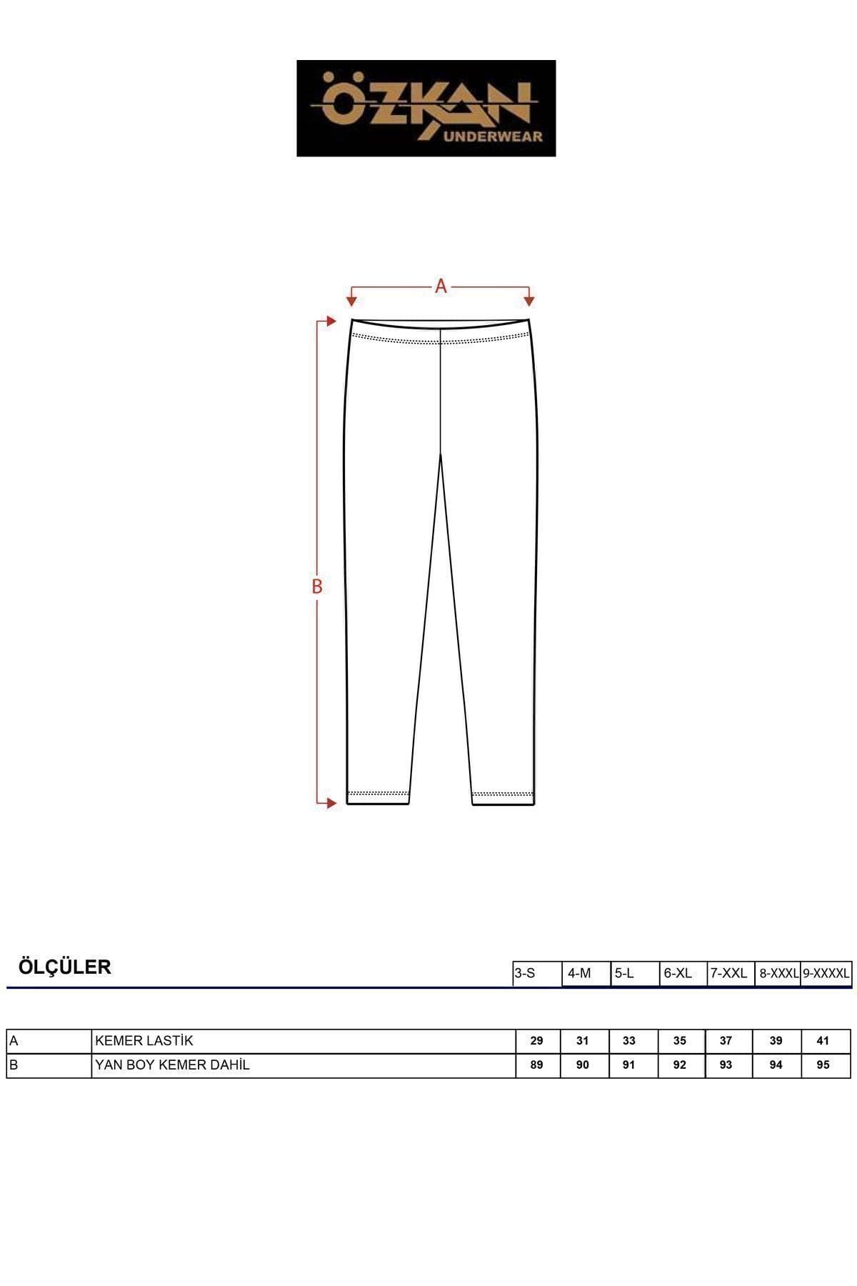 Pamuklu Likralı Yüksek Bel Uzun Tayt Özkan 0415 - Beyaz