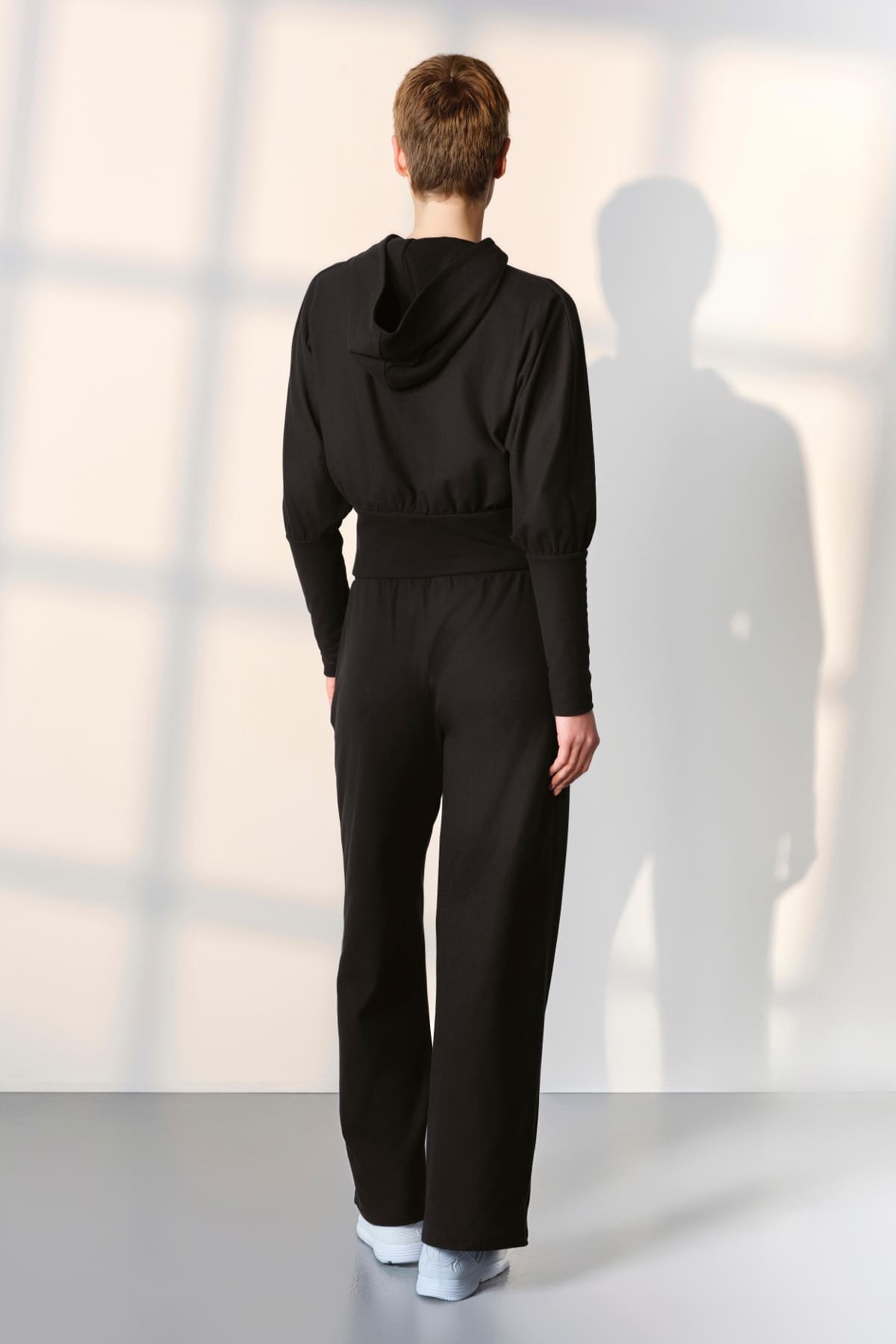 Kapşonlu Eşofman Pijama Takımı Polyester Elastan Doreanse 4045 - Siyah