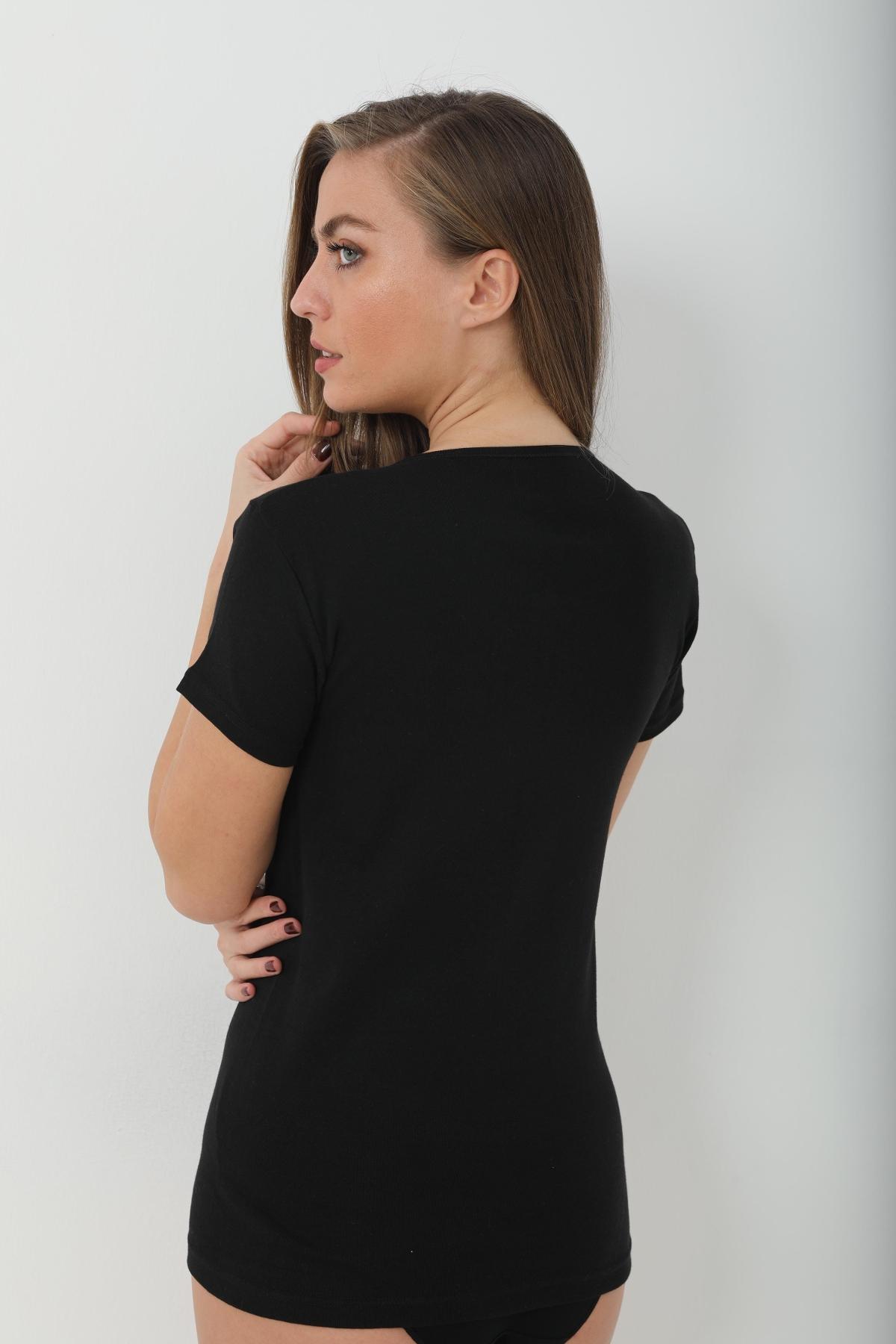 Uzun Kollu Siyah Ribana Kadın Atlet Arma Yıldız 3314 - Siyah