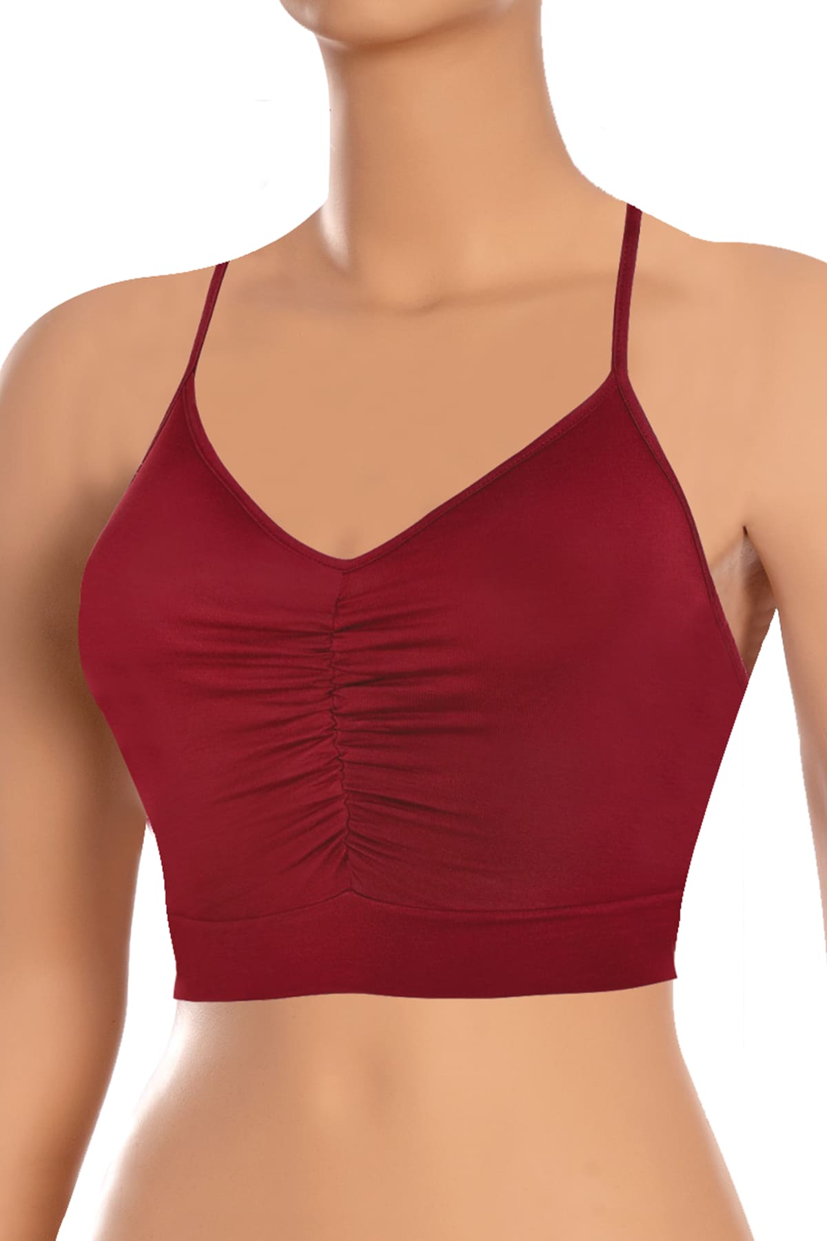 Büzgülü Balensiz Sporcu Sütyeni Öts 6071 - Bordo