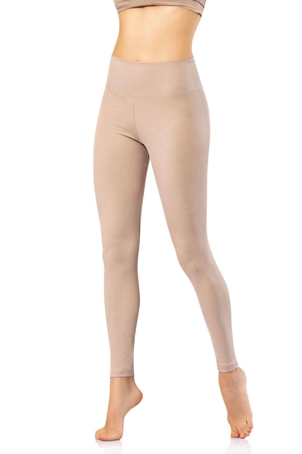 Yüksek Bel Toparlayıcı Dalgıç Kumaş Tayt Kota 4117 - Gri