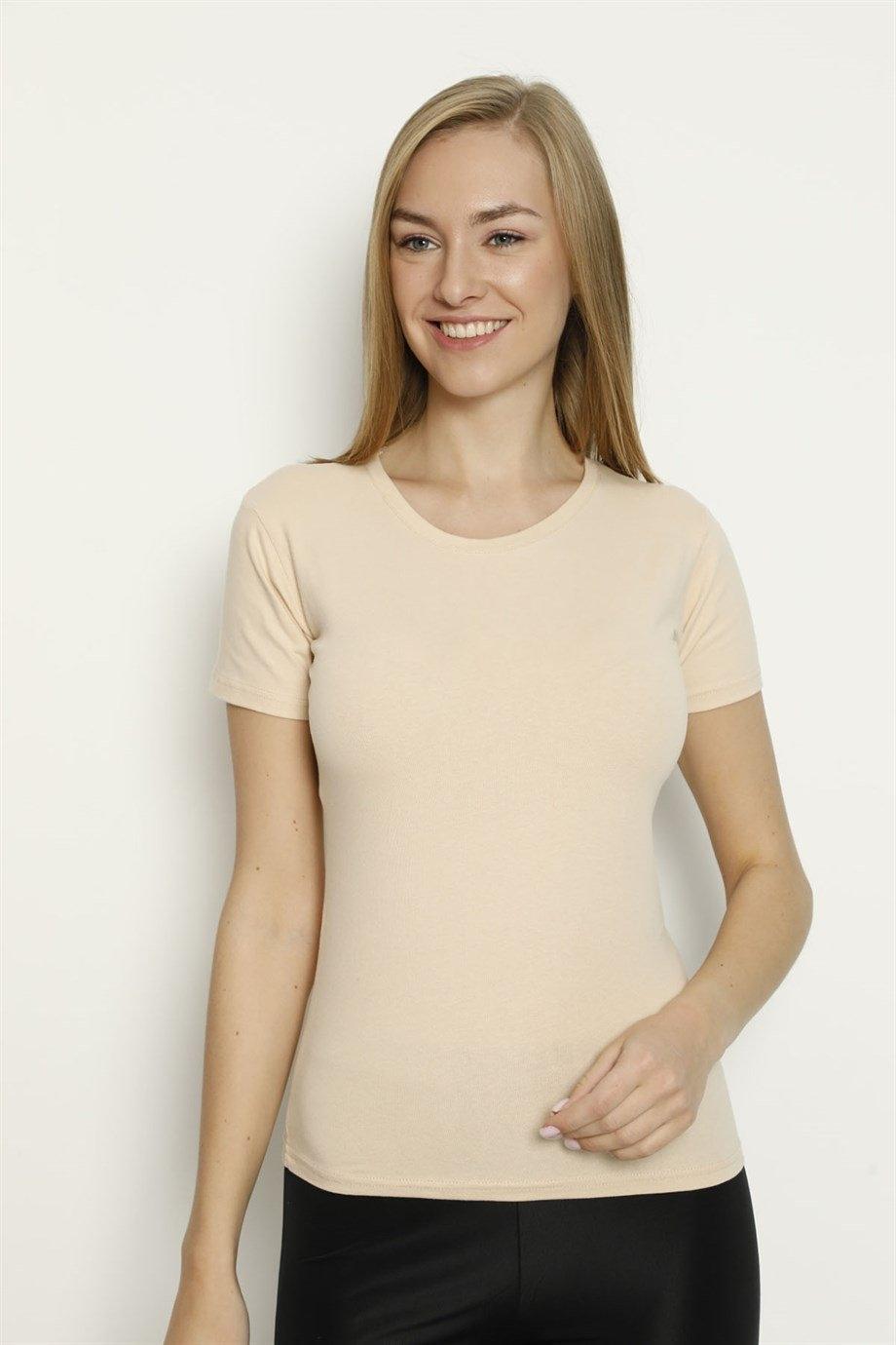 Uzun Boylu Pamuklu Kadın Atlet Arma Yıldız 3358 - Ten