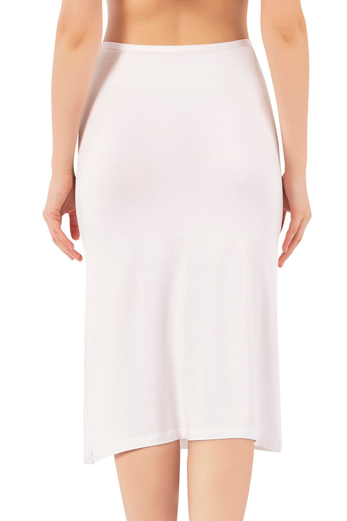 Viskon Diz Altı Astar Jüpon Kombinezon Özkan 26992 - Beyaz