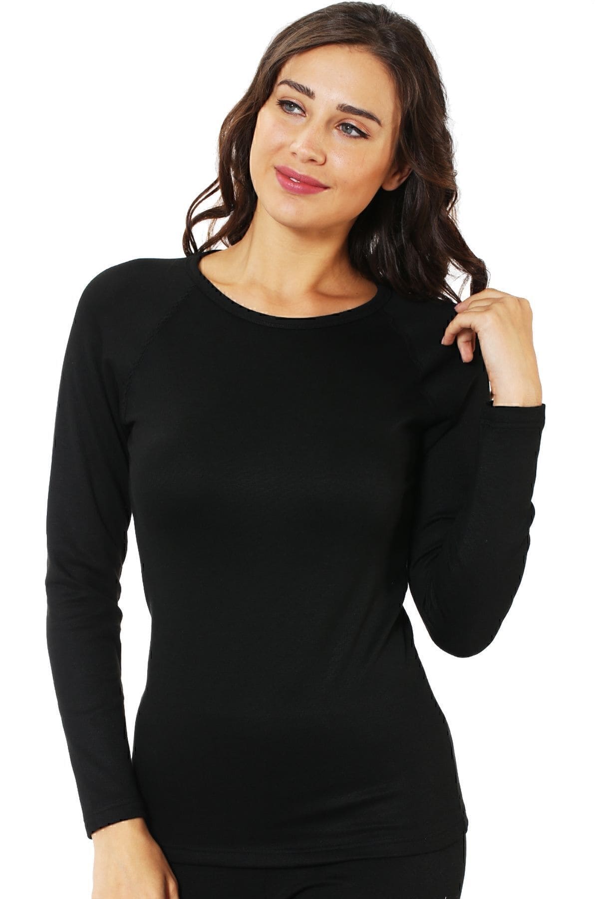 Viskon Uzun Kollu Termal İçlik Somon Özkan 23612 - Siyah