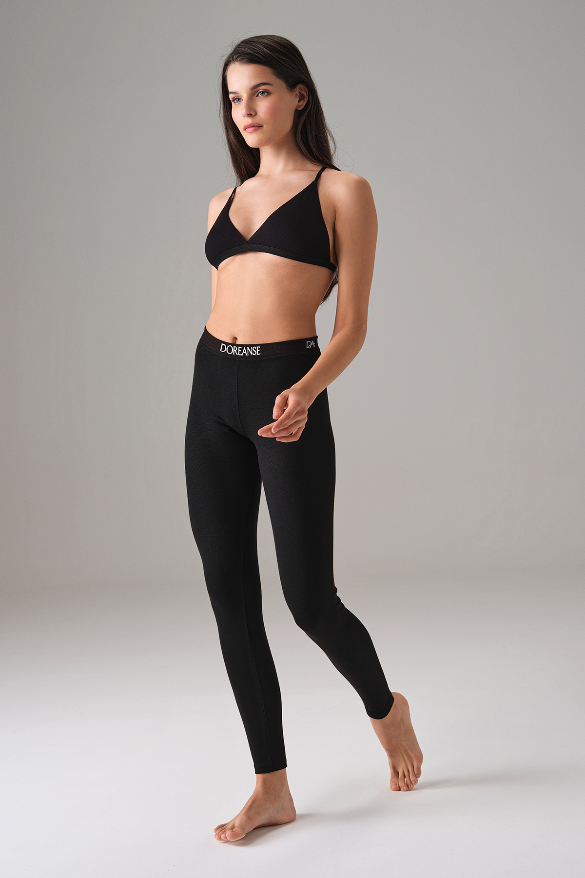 Doreanse Yüksek Bel Termal Uzun Tayt Viloft Polyester Elastan Doreanse 8066