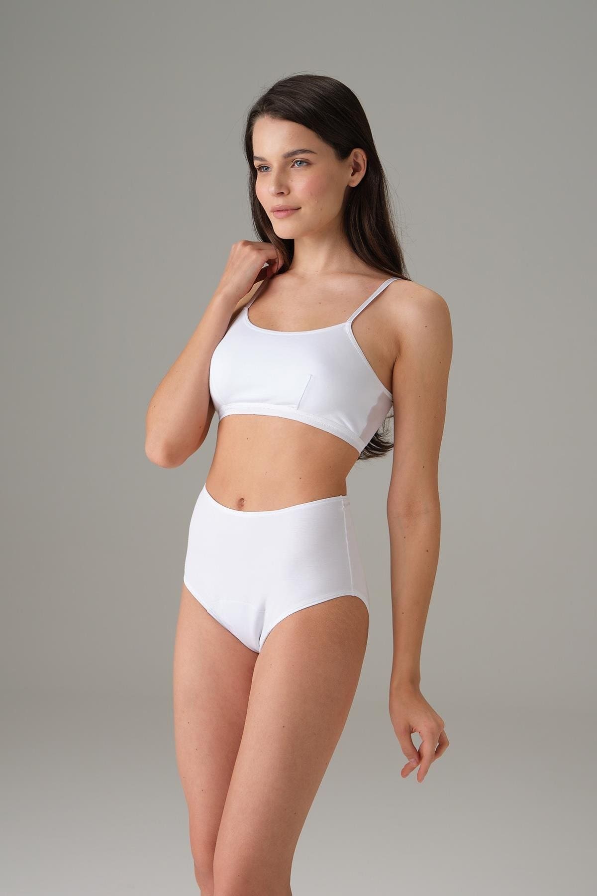 Yüksek Bel Pamuklu Nefes Alan Külot Slip Doreanse 7183 - Beyaz