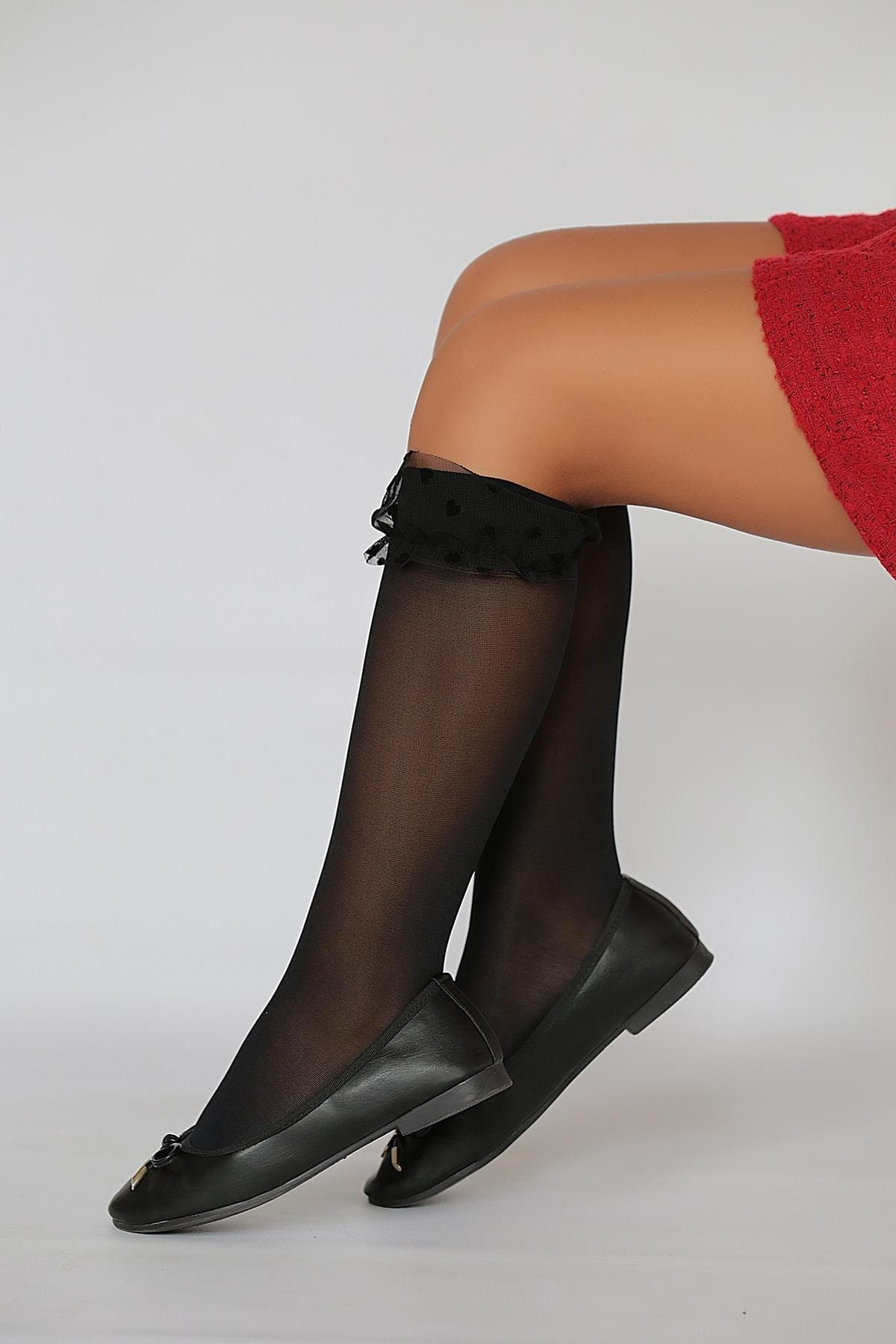 Pamuk Oranı Yüksek Kaydırmaz Dizaltı Çorap Daymod 2212004 - Siyah