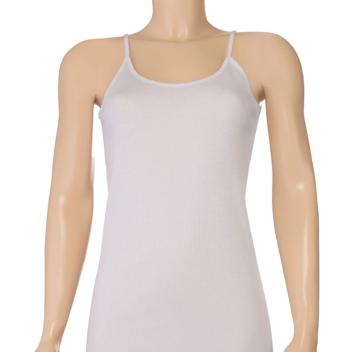 Yüksek Pamuklu İnce Askılı Kadın Atlet Yıldız 2044 - Beyaz