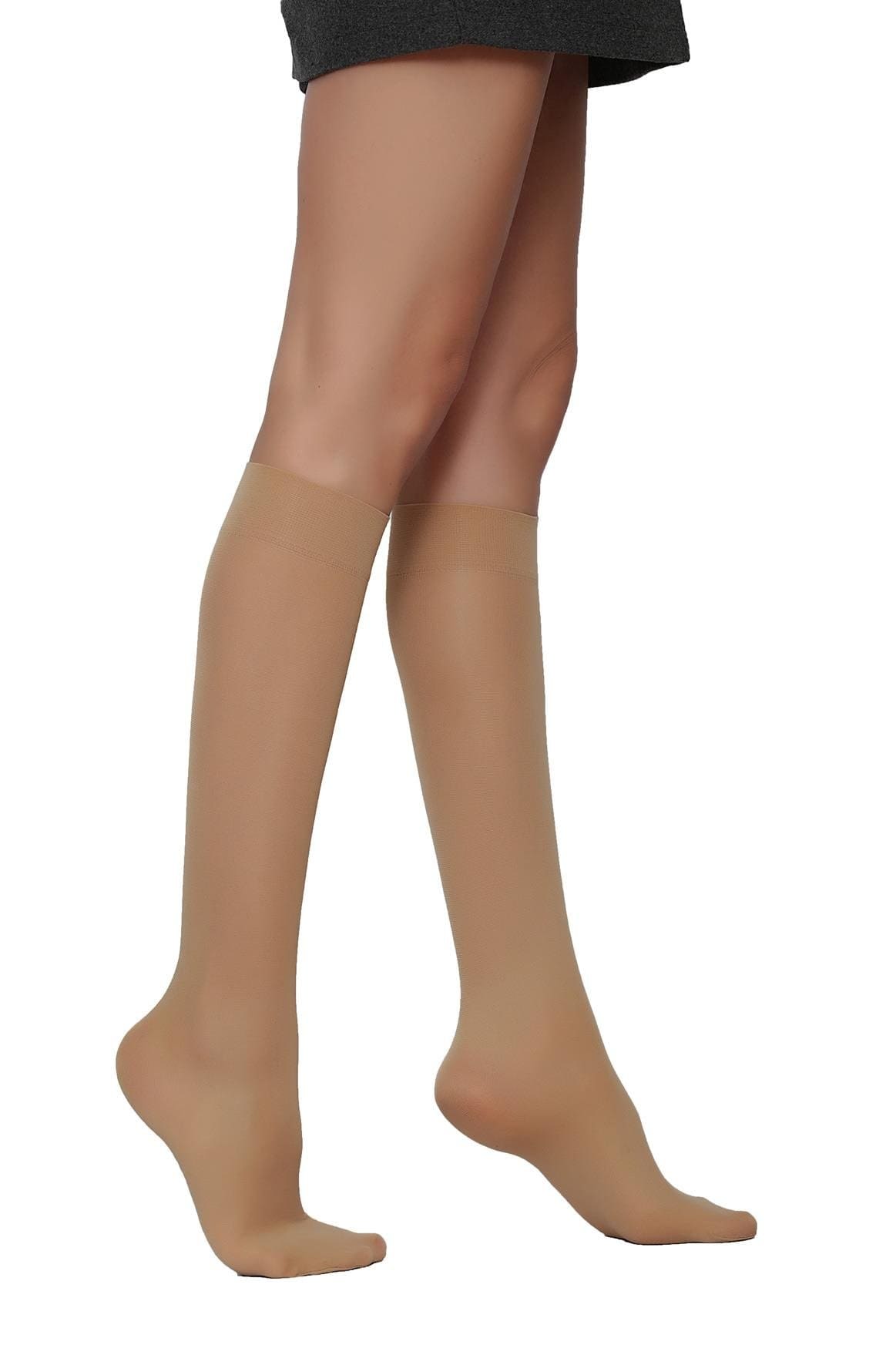 Kaydırmaz Düz Ten Dizaltı Çorap Kadın Daymod 1212017 - Ten